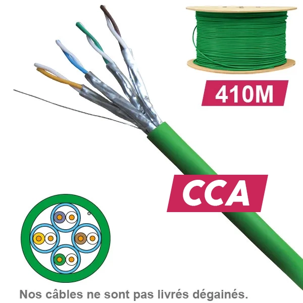 CABLE CAT6A UFTP LSZH CCA 1X4P TOURET 410M
