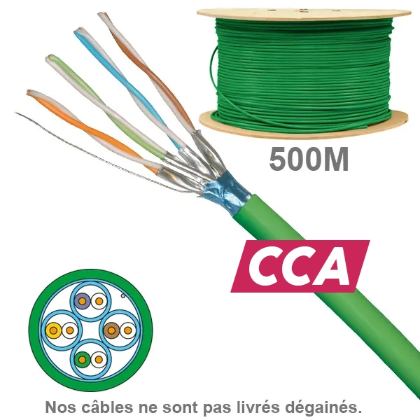 CABLE CAT6A FFTP LSZH CCA 1X4P TOURET 500M (Prix au M)