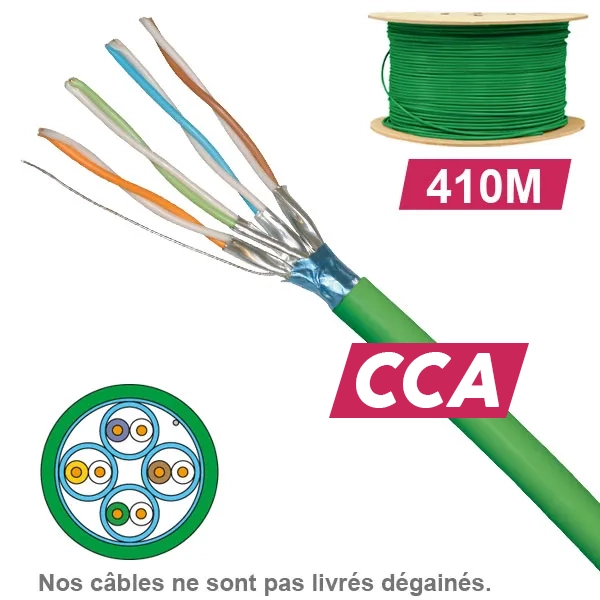 CABLE CAT6A FFTP LSZH CCA 1X4P TOURET 410M