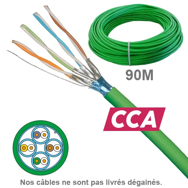 CABLE CAT6A FFTP LSZH CCA 1X4P Couronne 90M