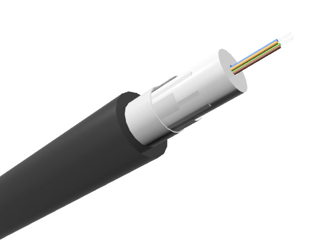 Câble optique Central Loose tube renforcé à gaine PEHD, 4 fibres, mode OM5 50/125