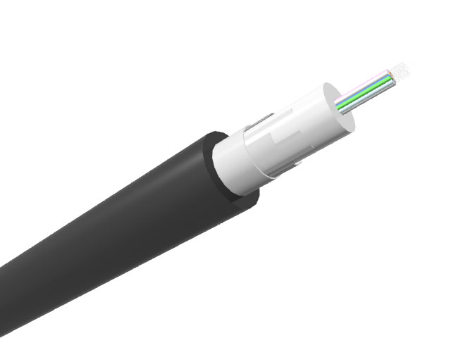 Câble optique Central Loose tube renforcé à gaine PEHD, 12 fibres, mode OM5 50/125