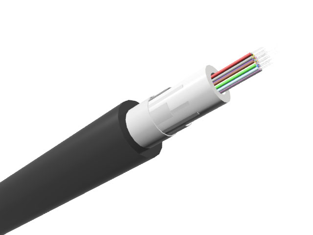 Câble optique Central Loose tube renforcé à gaine PEHD, 24 fibres, mode OM5 50/125