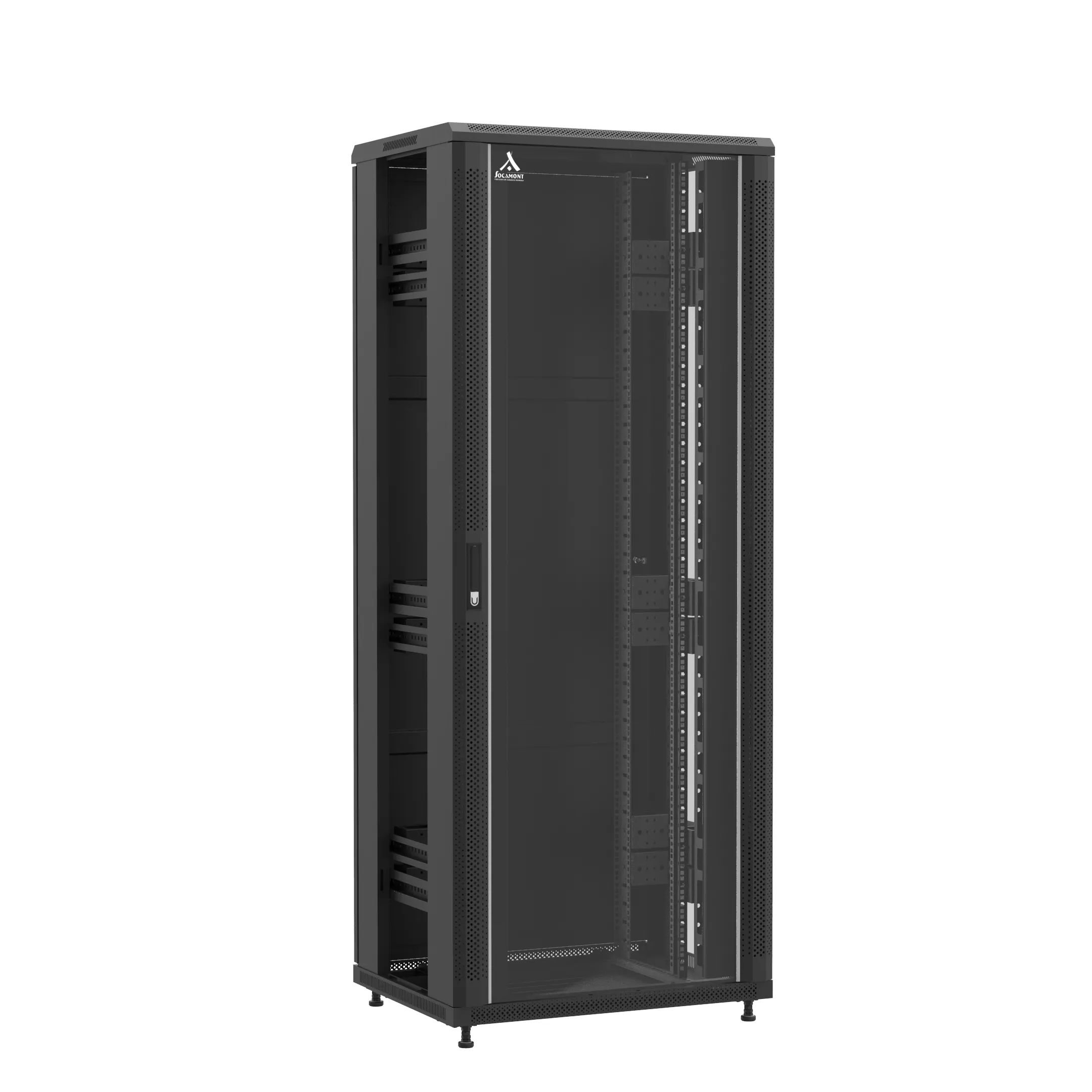 Baie montée Ligne 1200 42U 800x600mm, porte avant : Simple Verre, porte arrière : Simple Pleine, sans panneaux latéraux