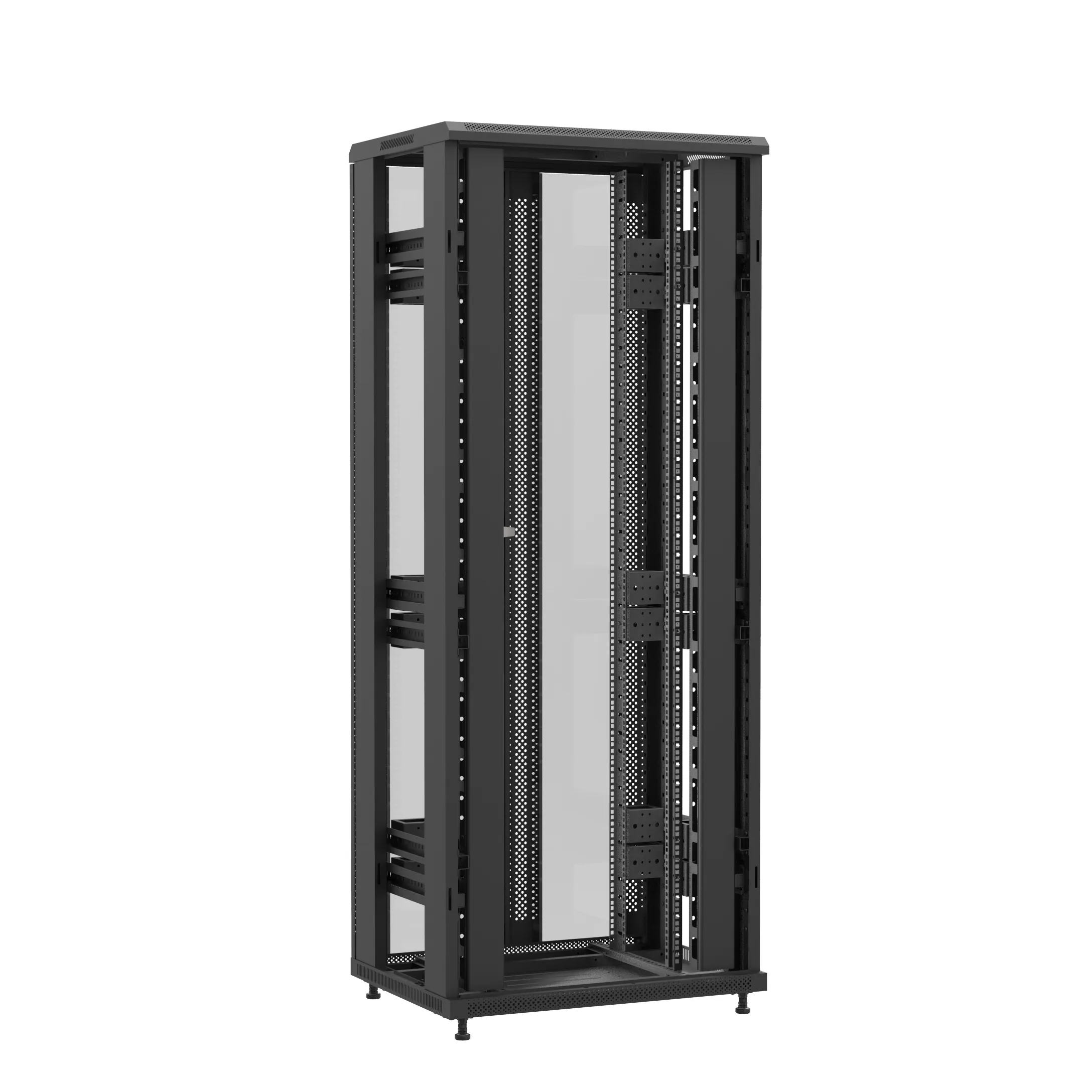 Baie montée Ligne 1200 42U 800x600mm, porte avant : Sans Porte, porte arrière : Double Verre, sans panneaux latéraux