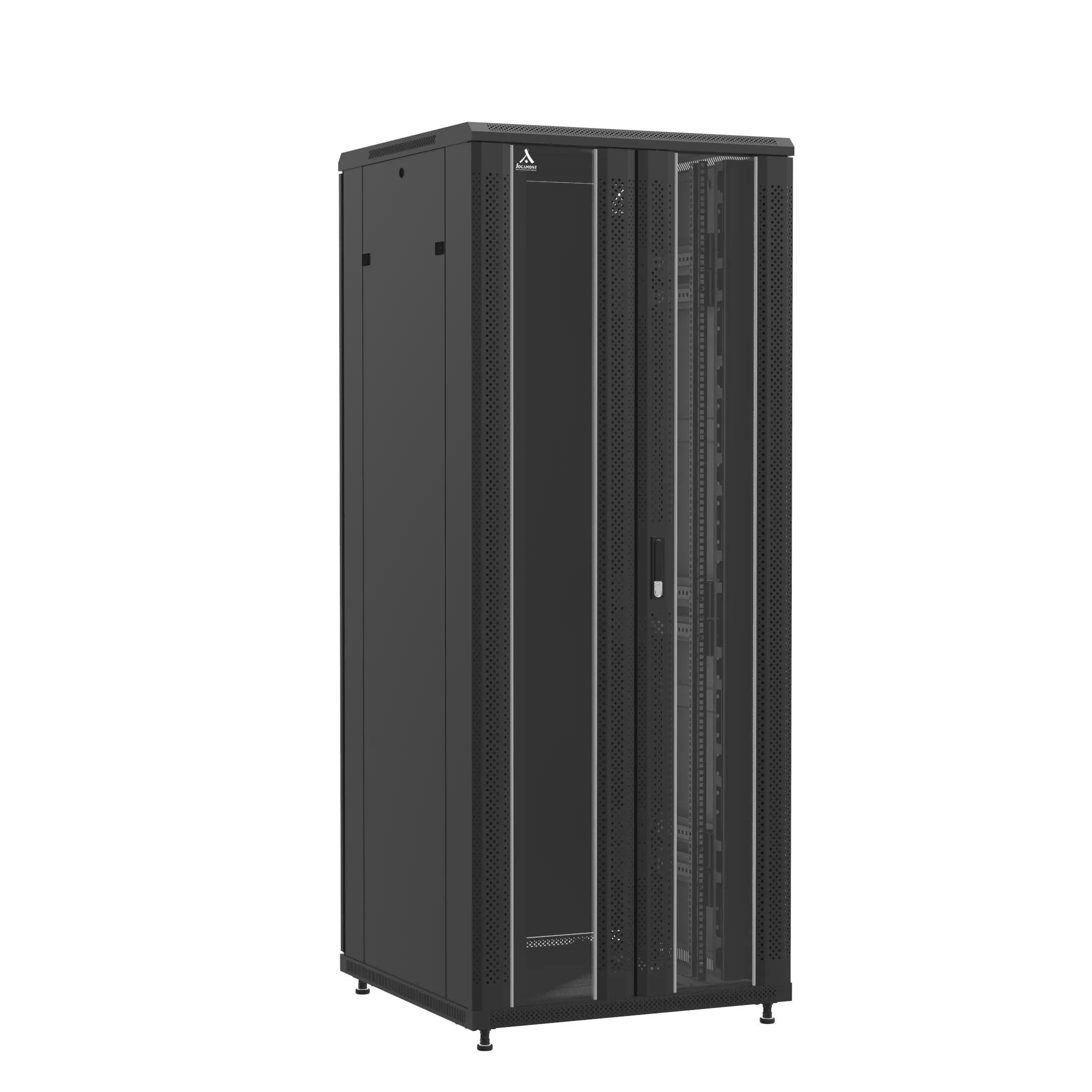 Baie en kit Ligne 1200 42U 800x800mm, porte avant : Double Verre, porte arrière : Double Pleine, avec panneaux latéraux