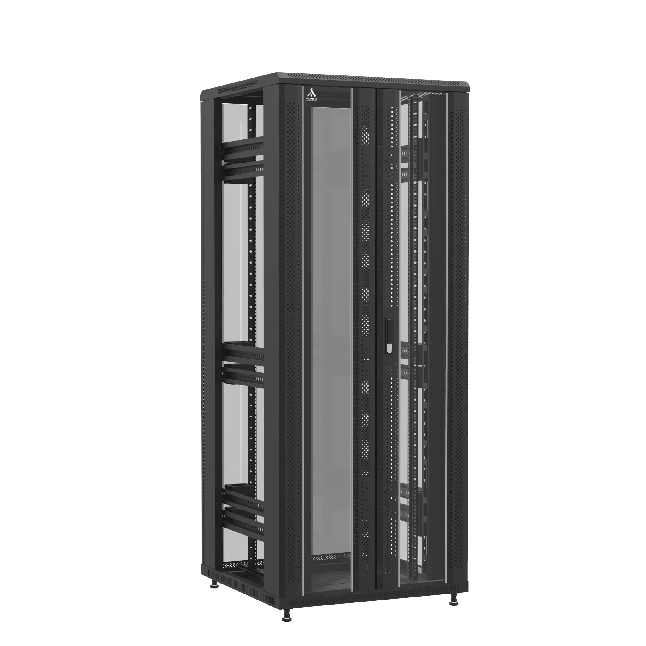 Baie en kit Ligne 1200 42U 800x800mm, porte avant : Double Verre, porte arrière : Double Verre, sans panneaux latéraux