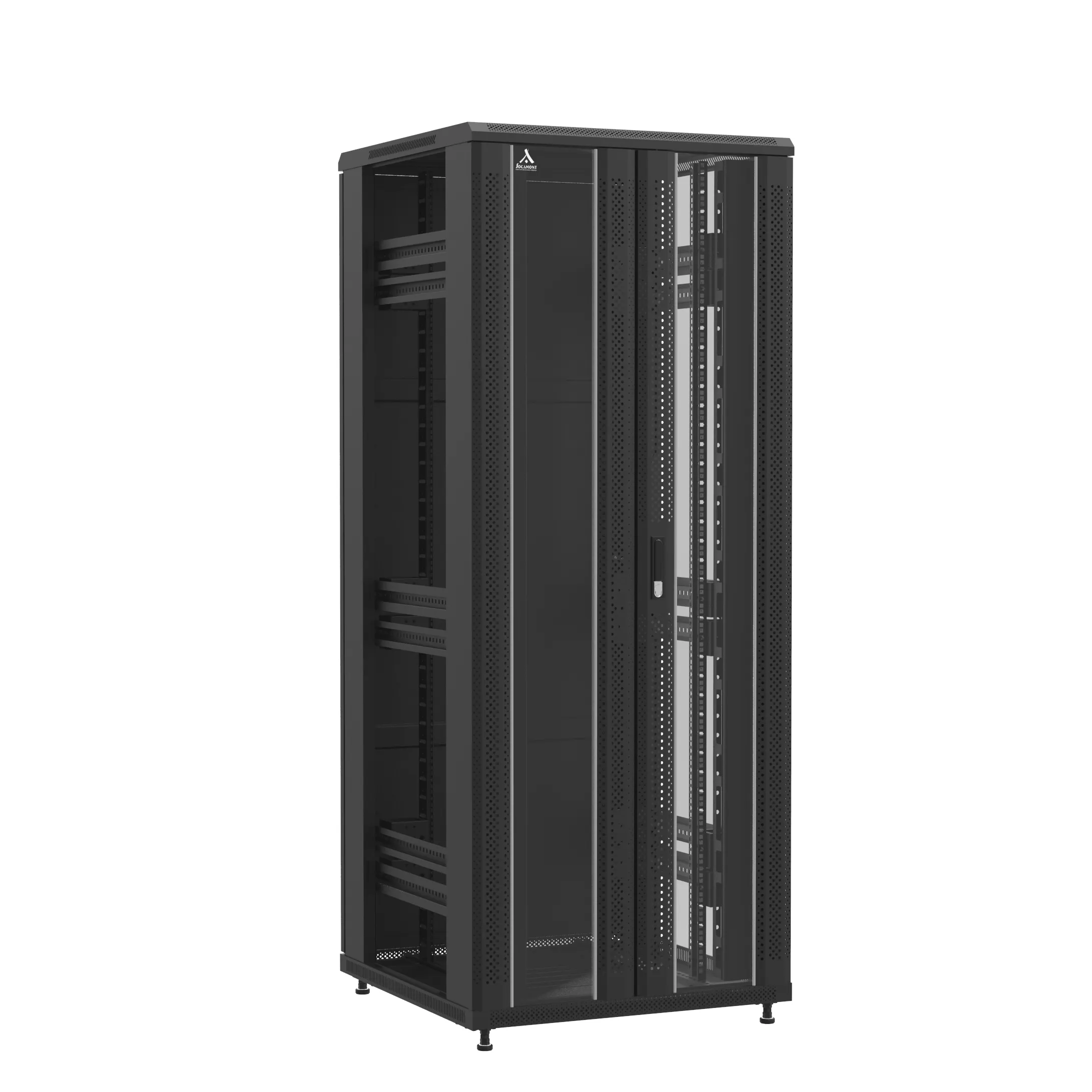 Baie en kit Ligne 1200 42U 800x800mm, porte avant : Double Verre, porte arrière : Simple Pleine, sans panneaux latéraux