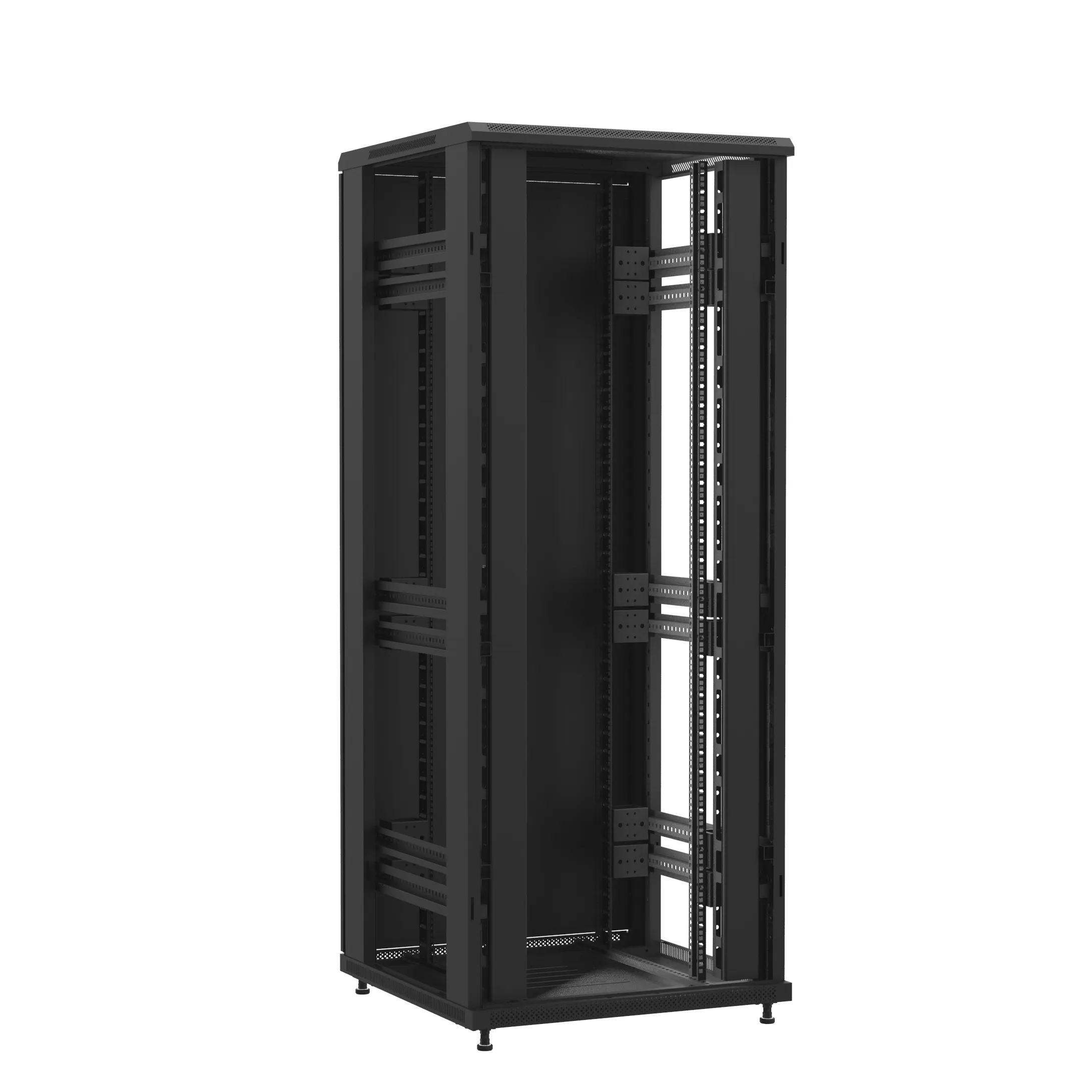 Baie en kit Ligne 1200 42U 800x800mm, porte avant : Sans Porte, porte arrière : Double Pleine, sans panneaux latéraux