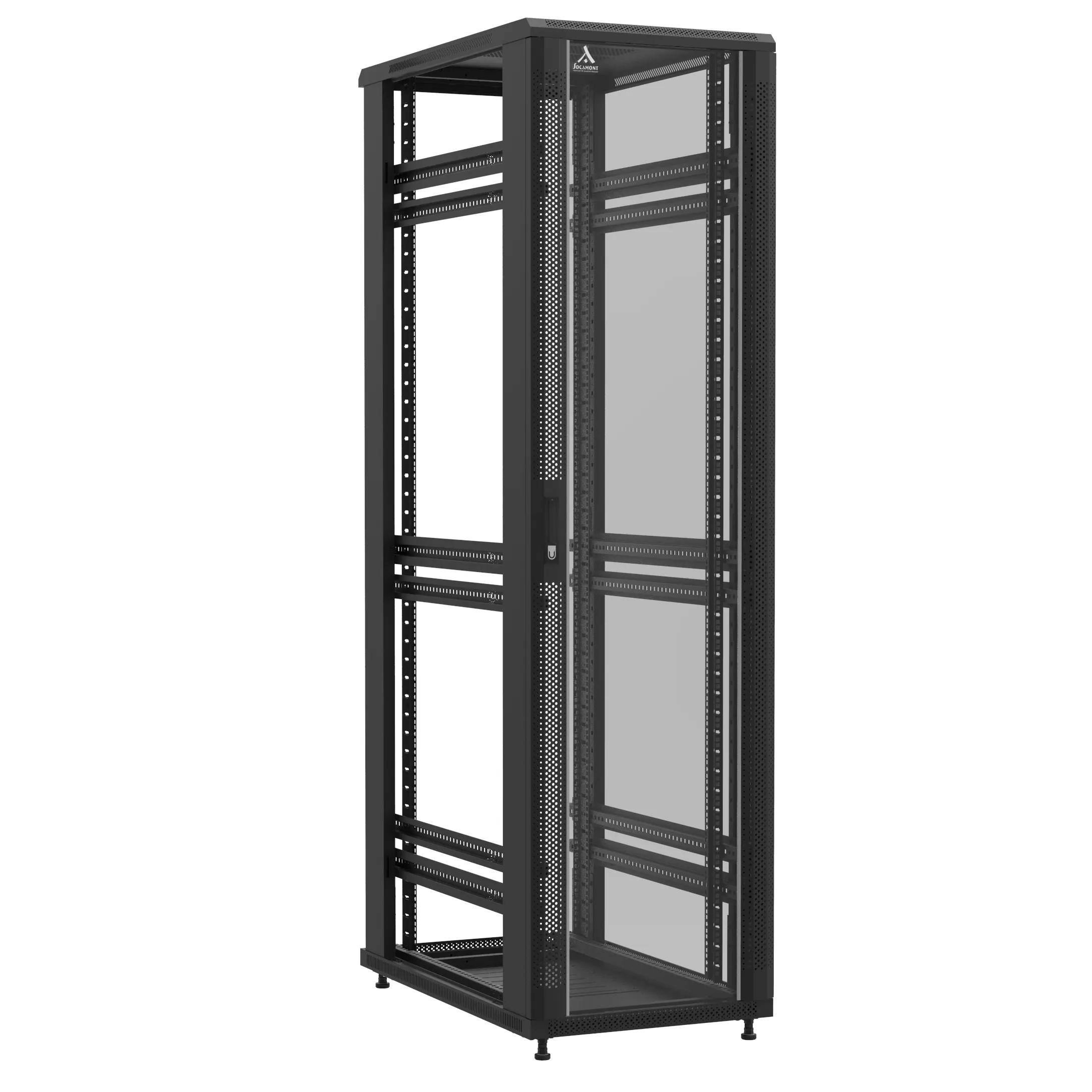 Baie en kit Ligne 1200 47U 600x1000mm, porte avant : Simple Verre, porte arrière : Sans Porte, sans panneaux latéraux