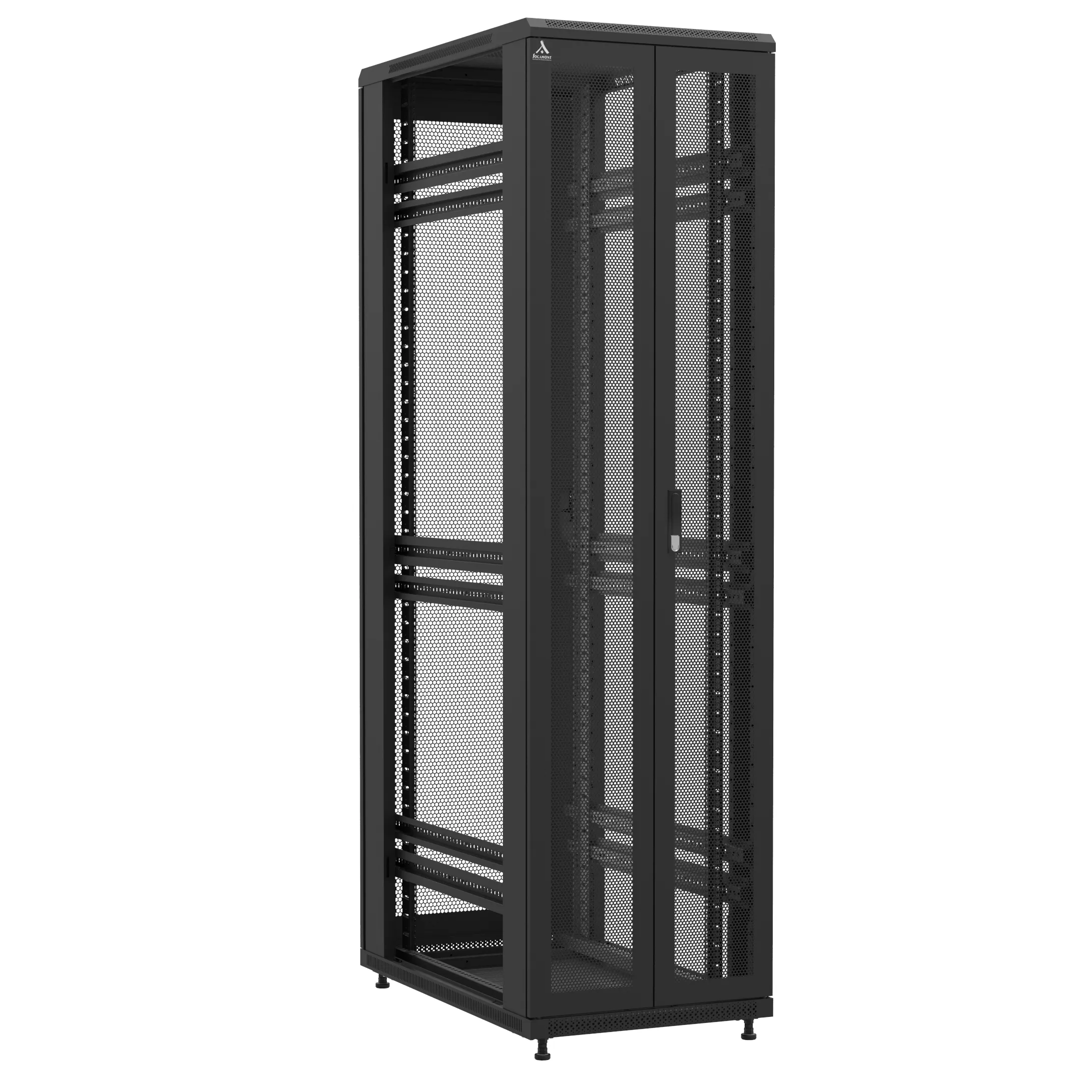 Baie montée Ligne 1200 47U 600x1000mm, porte avant : Double Nid d'Abeille, porte arrière : Simple Nid d'Abeille, sans panneaux latéraux