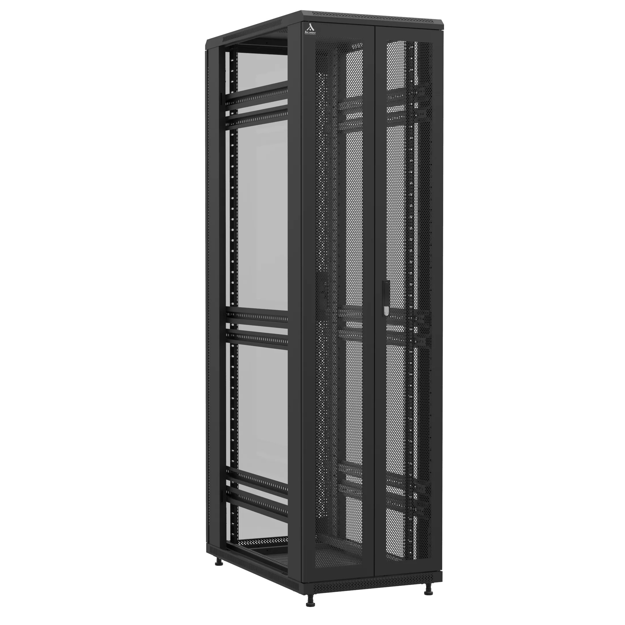Baie montée Ligne 1200 47U 600x1000mm, porte avant : Double Nid d'Abeille, porte arrière : Simple Verre, sans panneaux latéraux