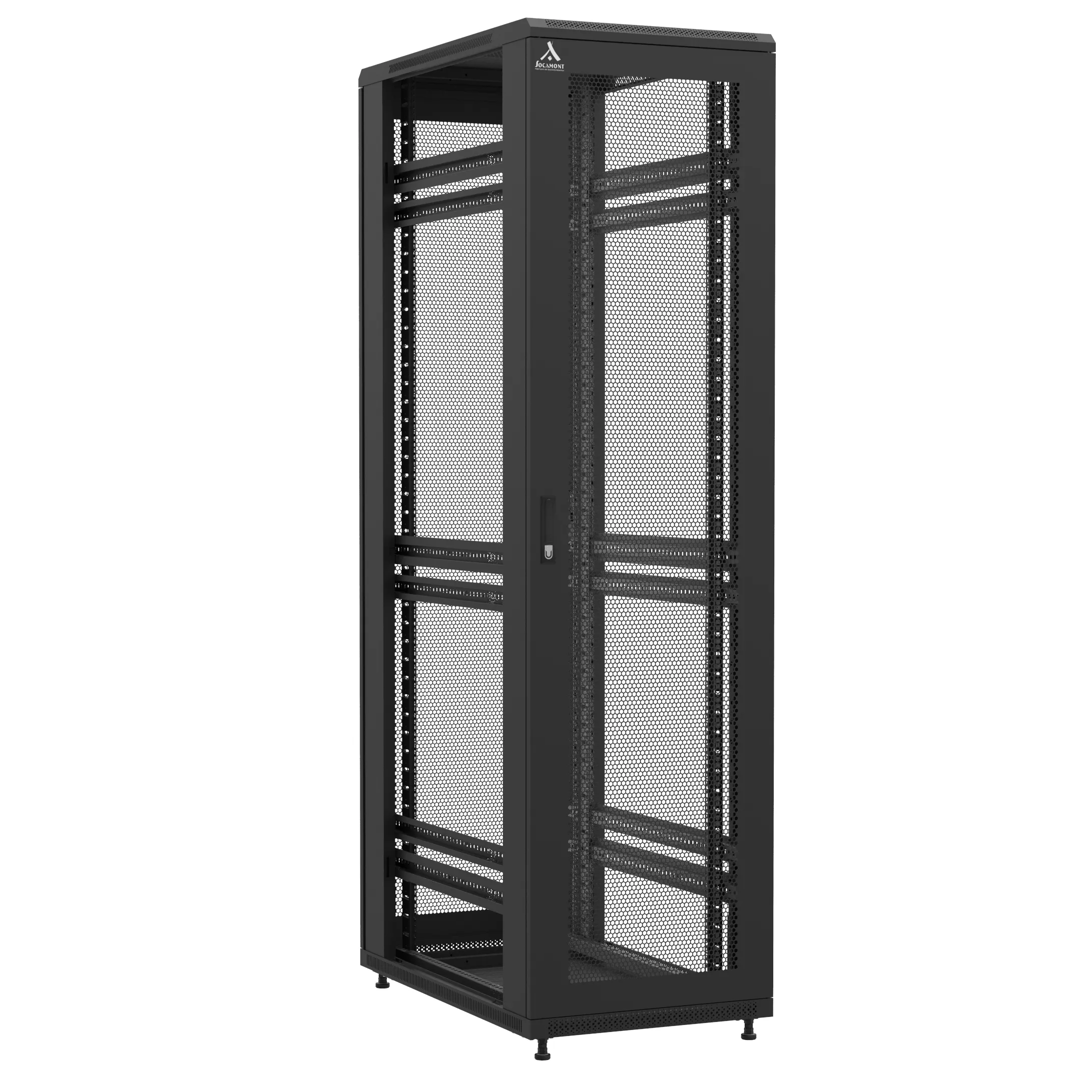 Baie montée Ligne 1200 47U 600x1000mm, porte avant : Simple Nid d'Abeille, porte arrière : Simple Nid d'Abeille, sans panneaux latéraux
