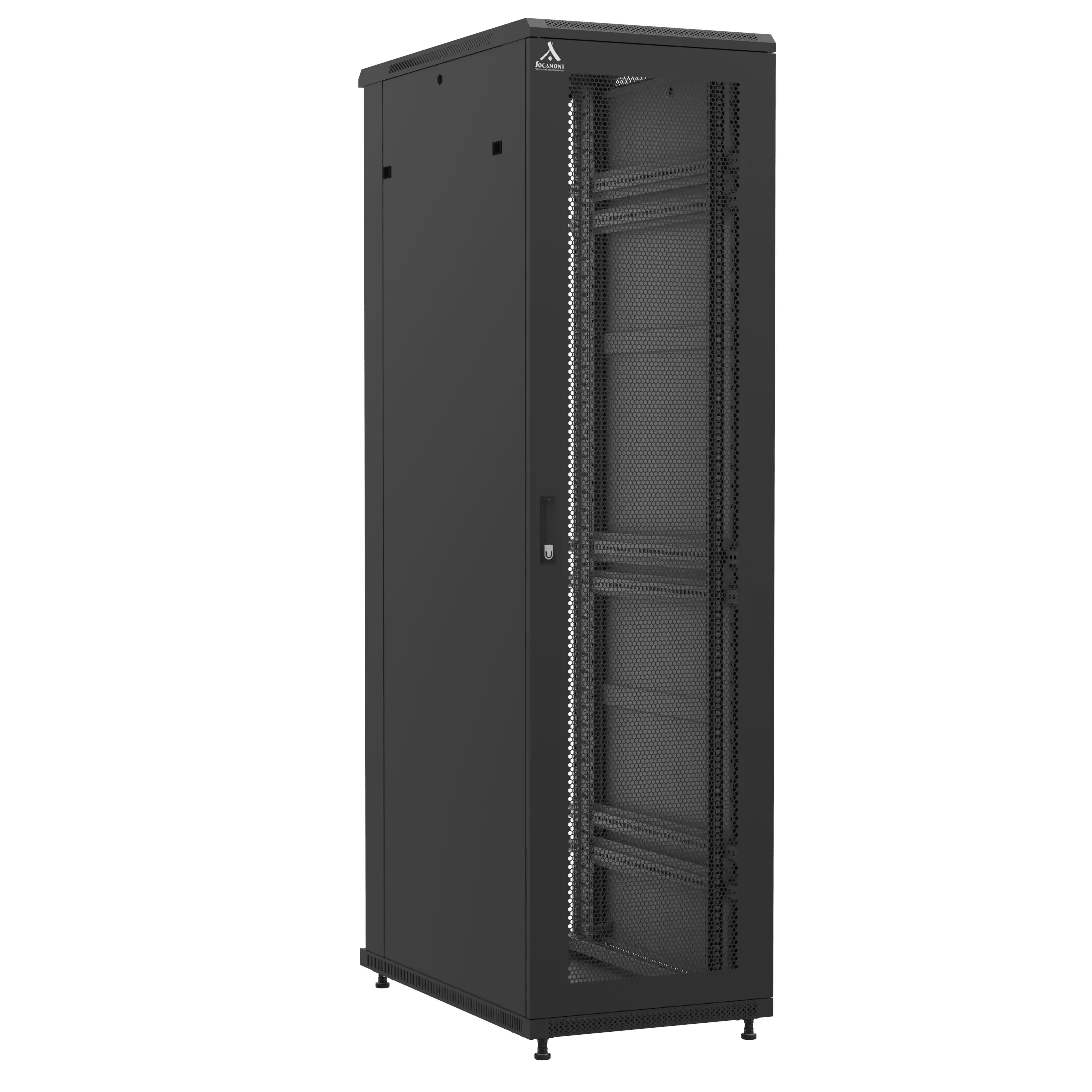 Baie montée Ligne 1200 47U 600x1000mm, porte avant : Simple Nid d'Abeille, porte arrière : Sans Porte, avec panneaux latéraux