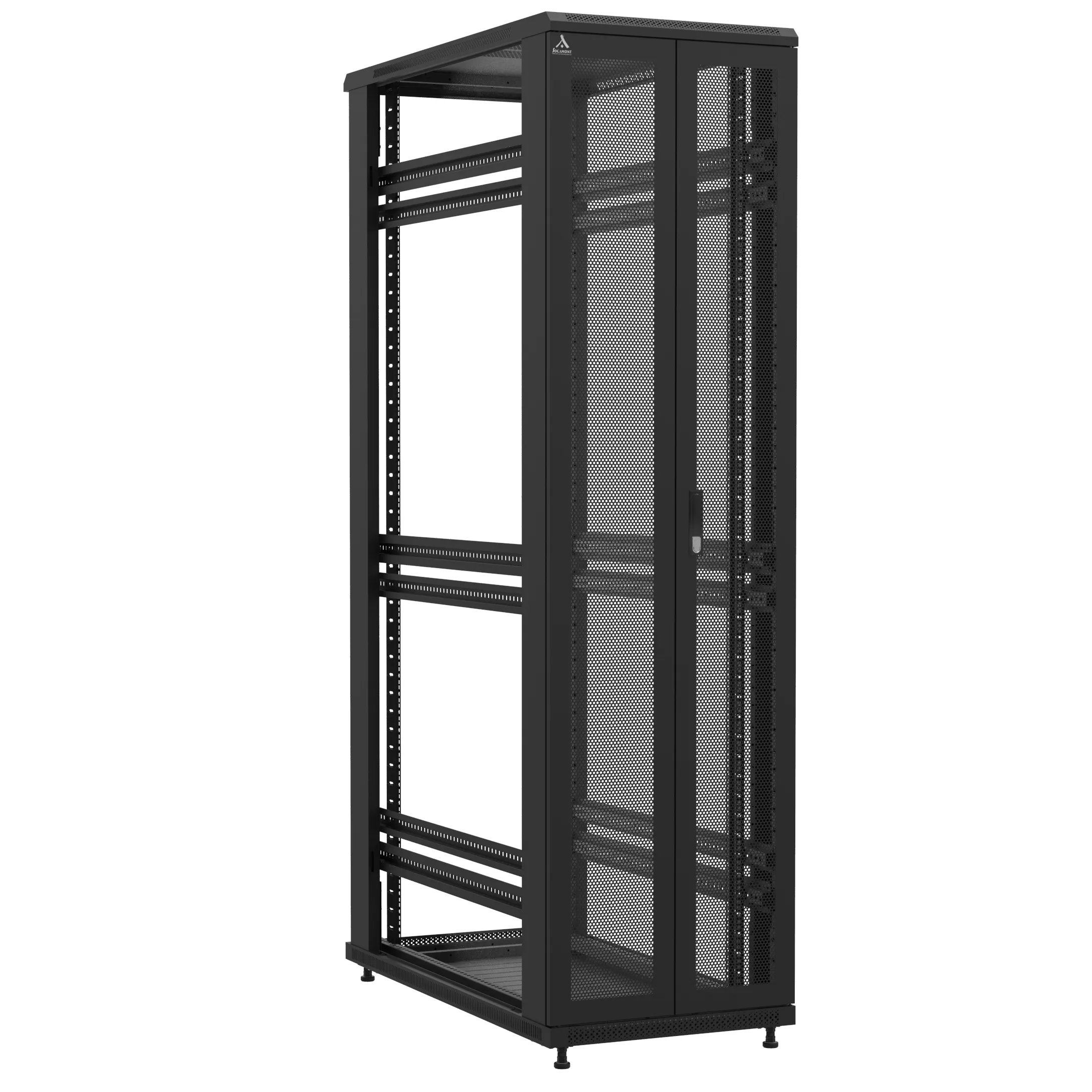 Baie en kit Ligne 1200 47U 600x1200mm, porte avant : Double Nid d'Abeille, porte arrière : Sans Porte, sans panneaux latéraux