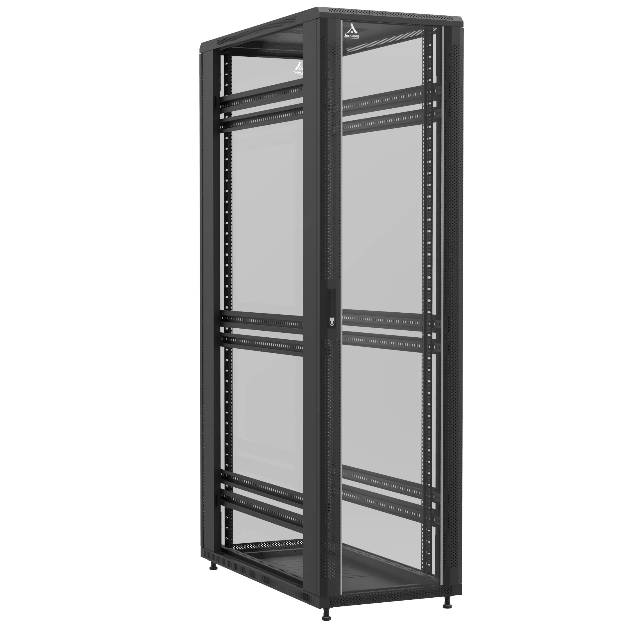 Baie en kit Ligne 1200 47U 600x1200mm, porte avant : Simple Verre, porte arrière : Simple Verre, sans panneaux latéraux