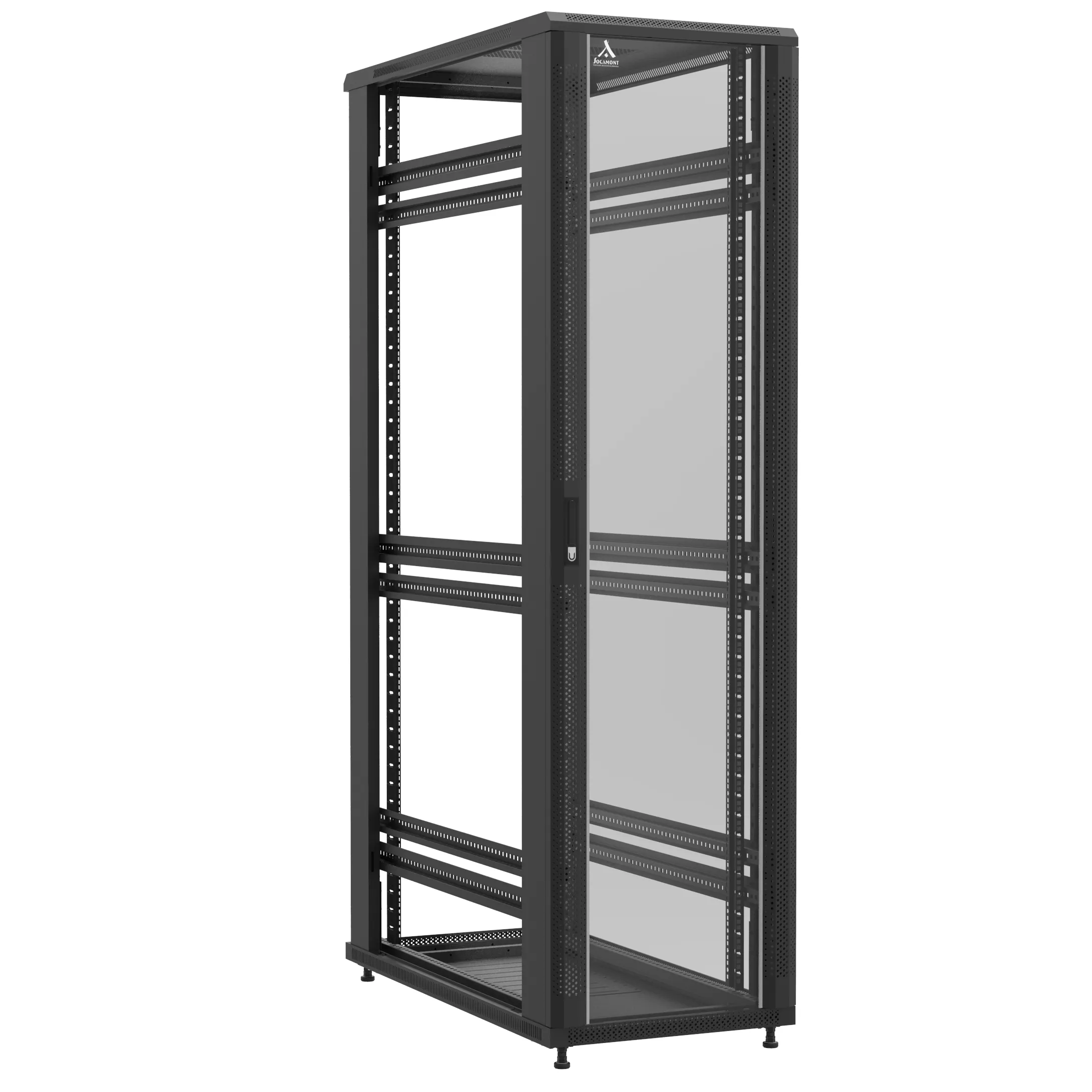 Baie en kit Ligne 1200 47U 600x1200mm, porte avant : Simple Verre, porte arrière : Sans Porte, sans panneaux latéraux