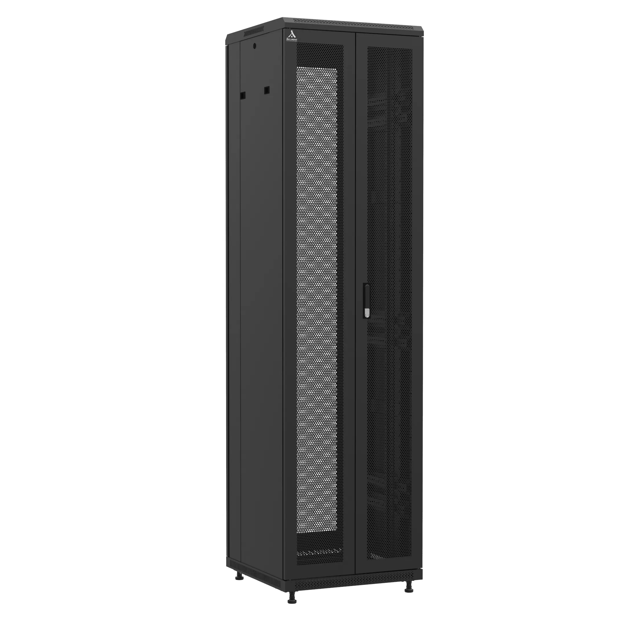 Baie en kit Ligne 1200 47U 600x600mm, porte avant : Double Nid d'Abeille, porte arrière : Simple Nid d'Abeille, avec panneaux latéraux