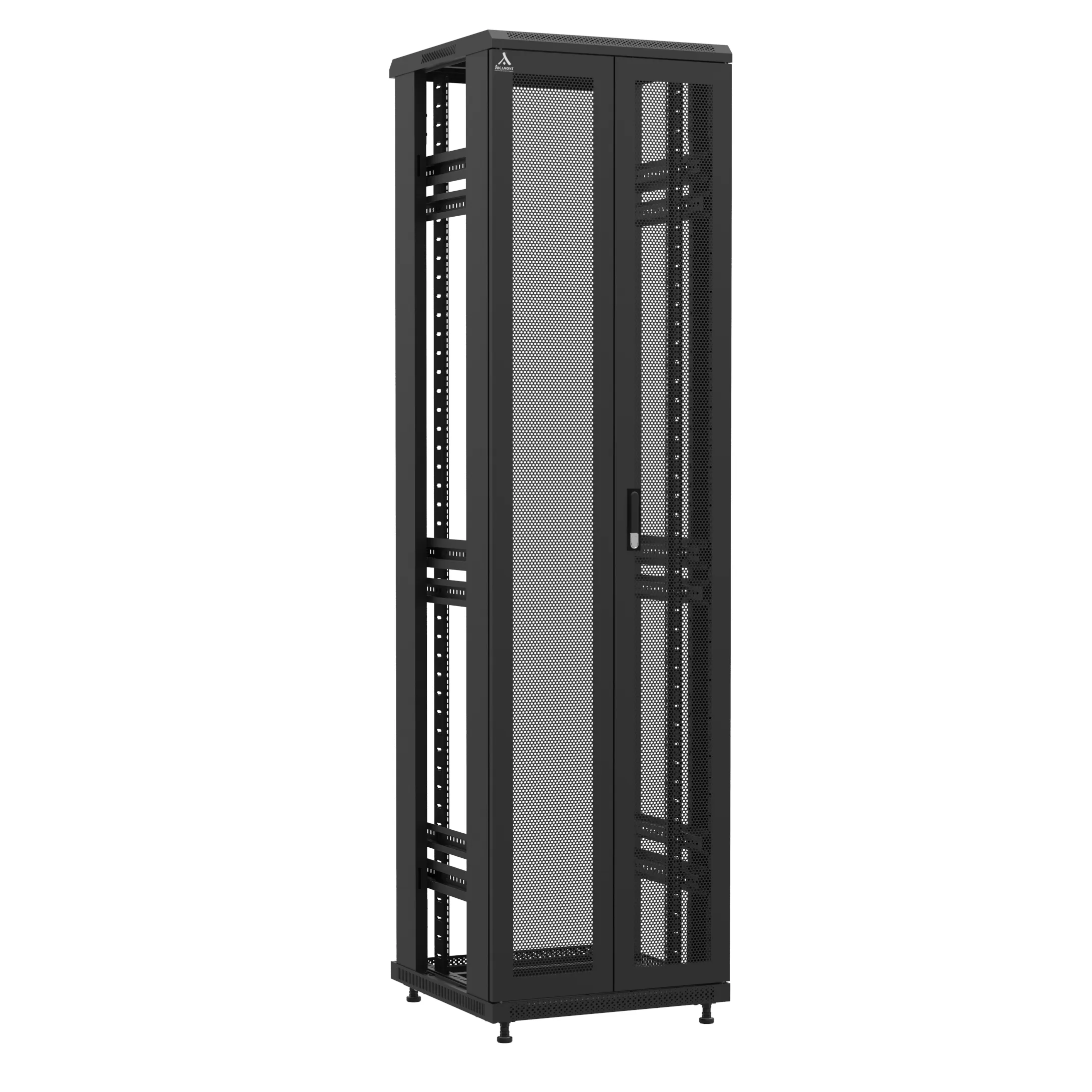 Baie en kit Ligne 1200 47U 600x600mm, porte avant : Double Nid d'Abeille, porte arrière : Sans Porte, sans panneaux latéraux