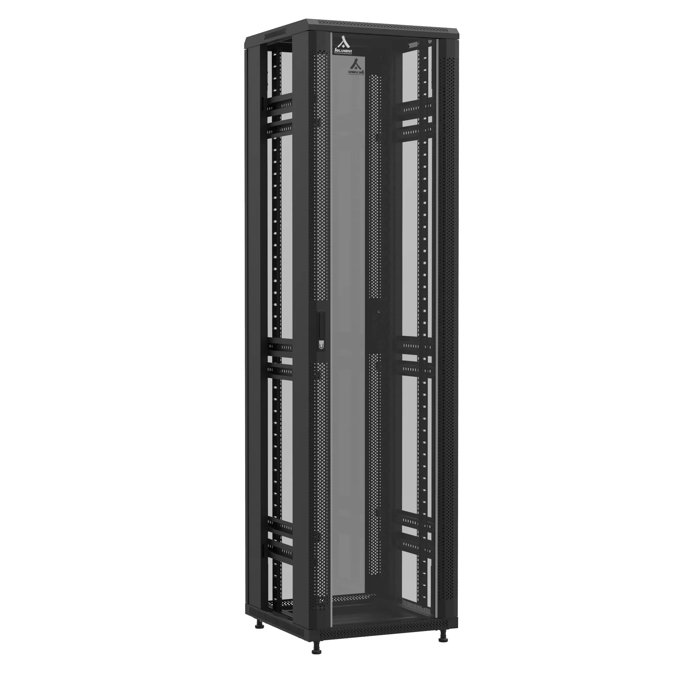 Baie en kit Ligne 1200 47U 600x600mm, porte avant : Simple Verre, porte arrière : Simple Verre, sans panneaux latéraux