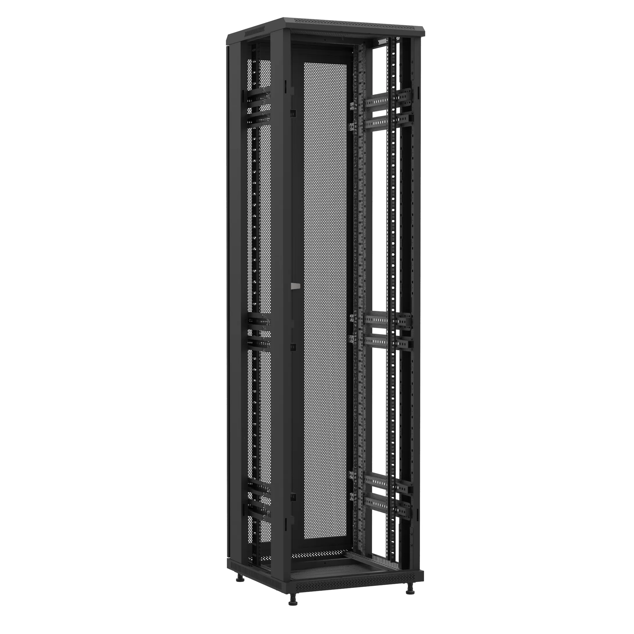 Baie en kit Ligne 1200 47U 600x600mm, porte avant : Sans Porte, porte arrière : Double Nid d'Abeille, sans panneaux latéraux