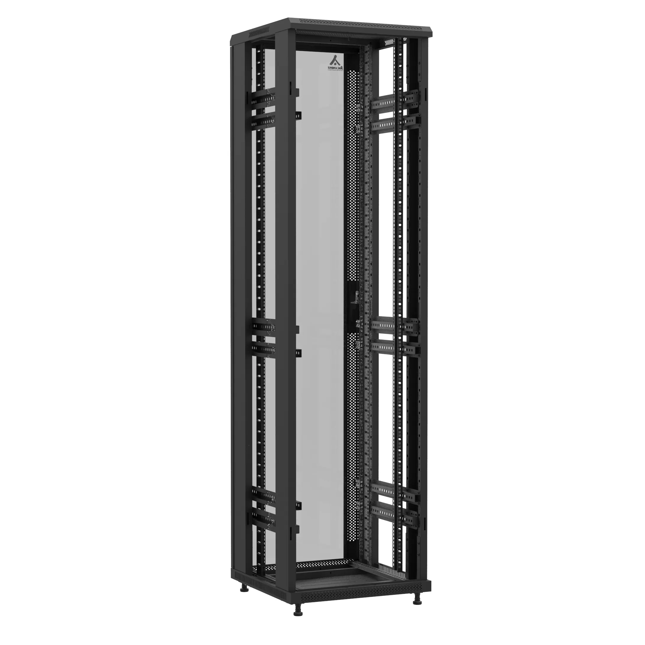 Baie en kit Ligne 1200 47U 600x600mm, porte avant : Sans Porte, porte arrière : Simple Verre, sans panneaux latéraux