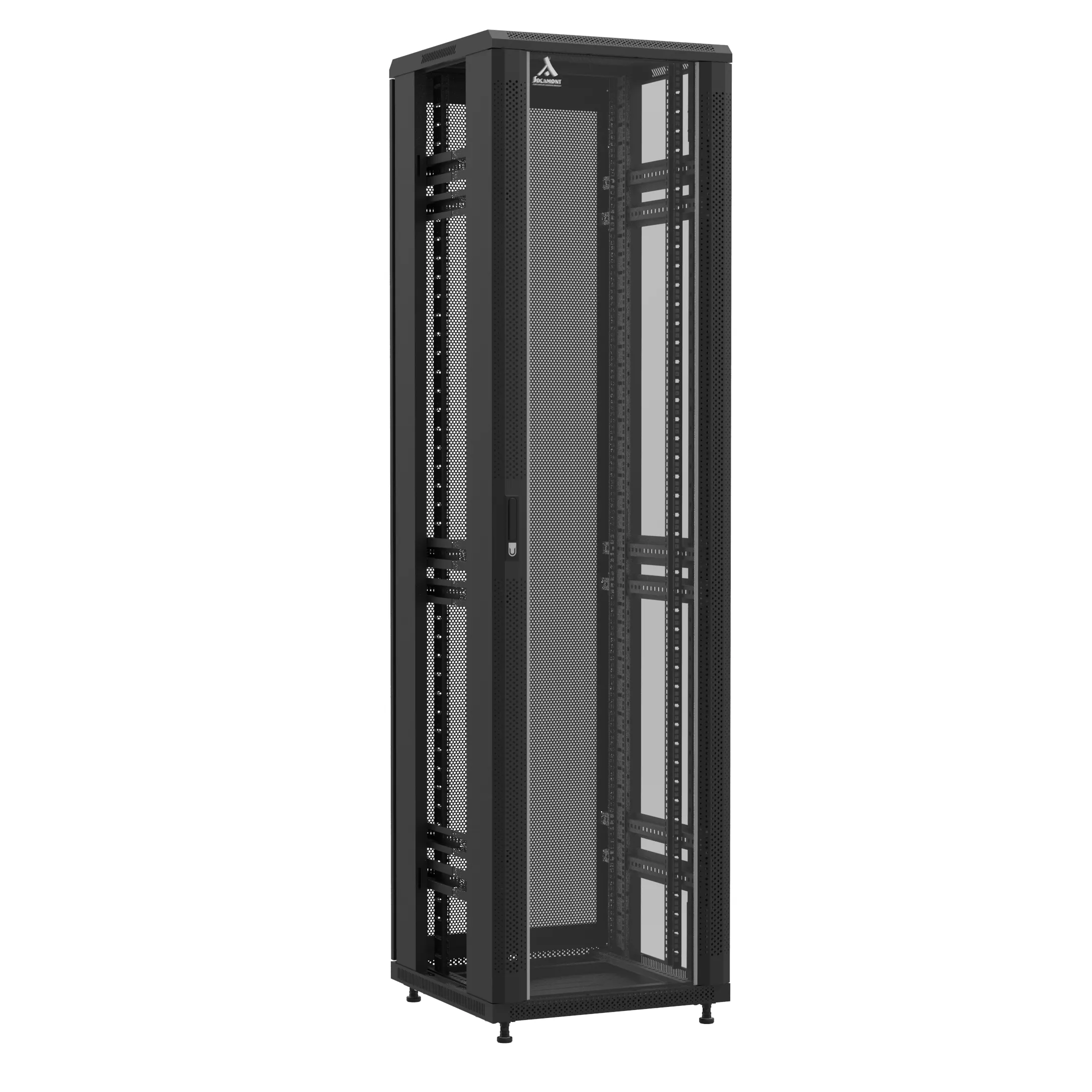 Baie montée Ligne 1200 47U 600x600mm, porte avant : Simple Verre, porte arrière : Double Nid d'Abeille, sans panneaux latéraux