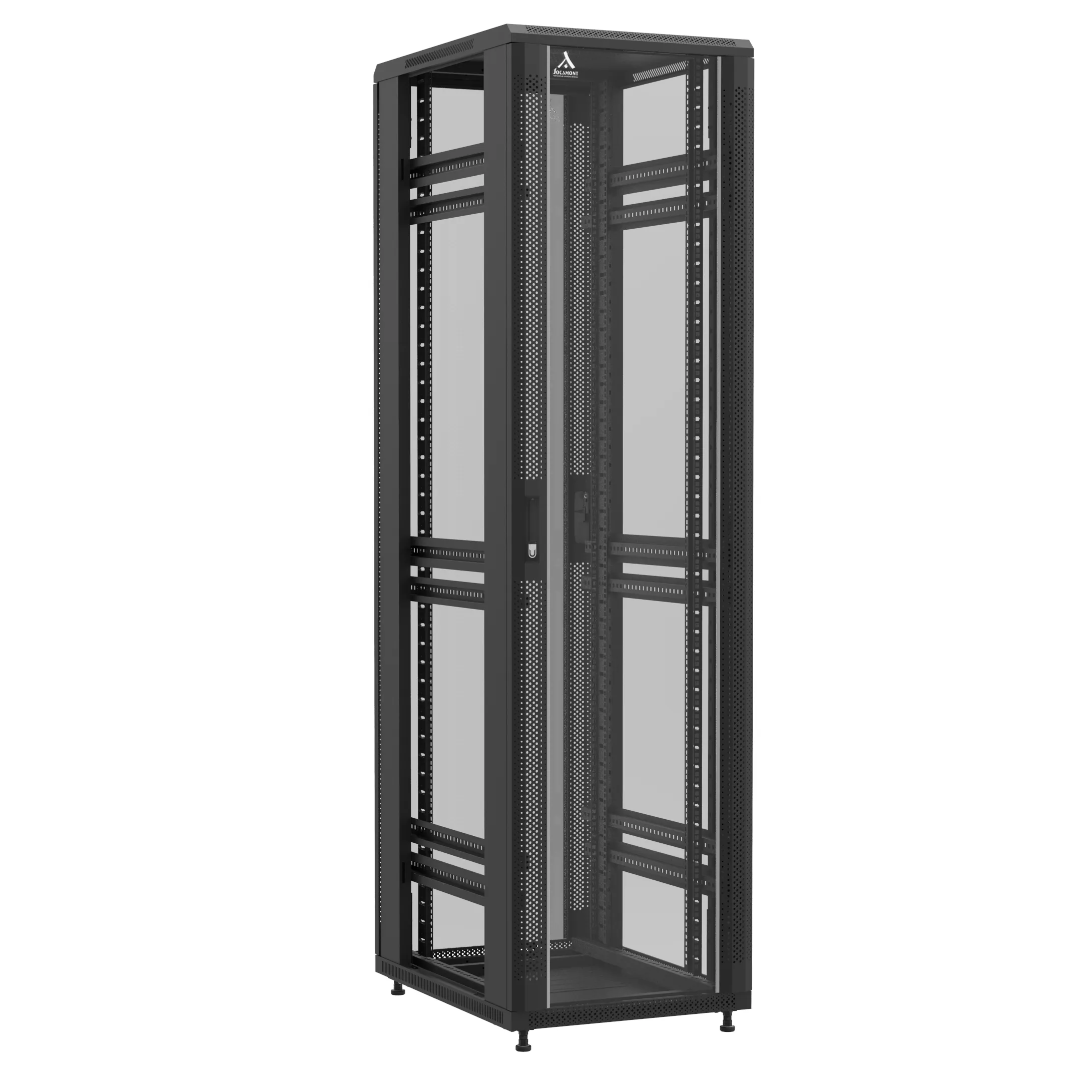 Baie en kit Ligne 1200 47U 600x800mm, porte avant : Simple Verre, porte arrière : Simple Verre, sans panneaux latéraux