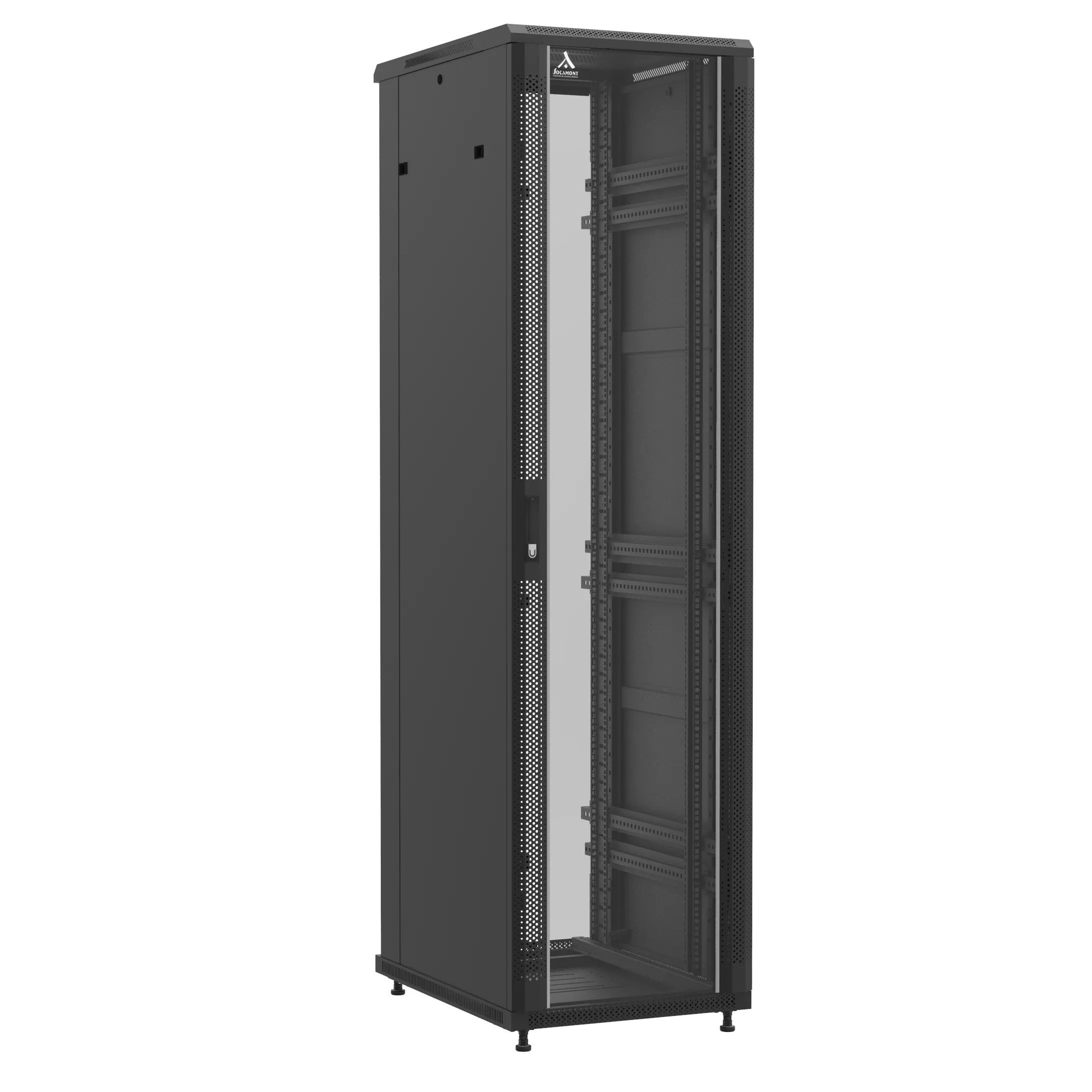 Baie en kit Ligne 1200 47U 600x800mm, porte avant : Simple Verre, porte arrière : Sans Porte, avec panneaux latéraux