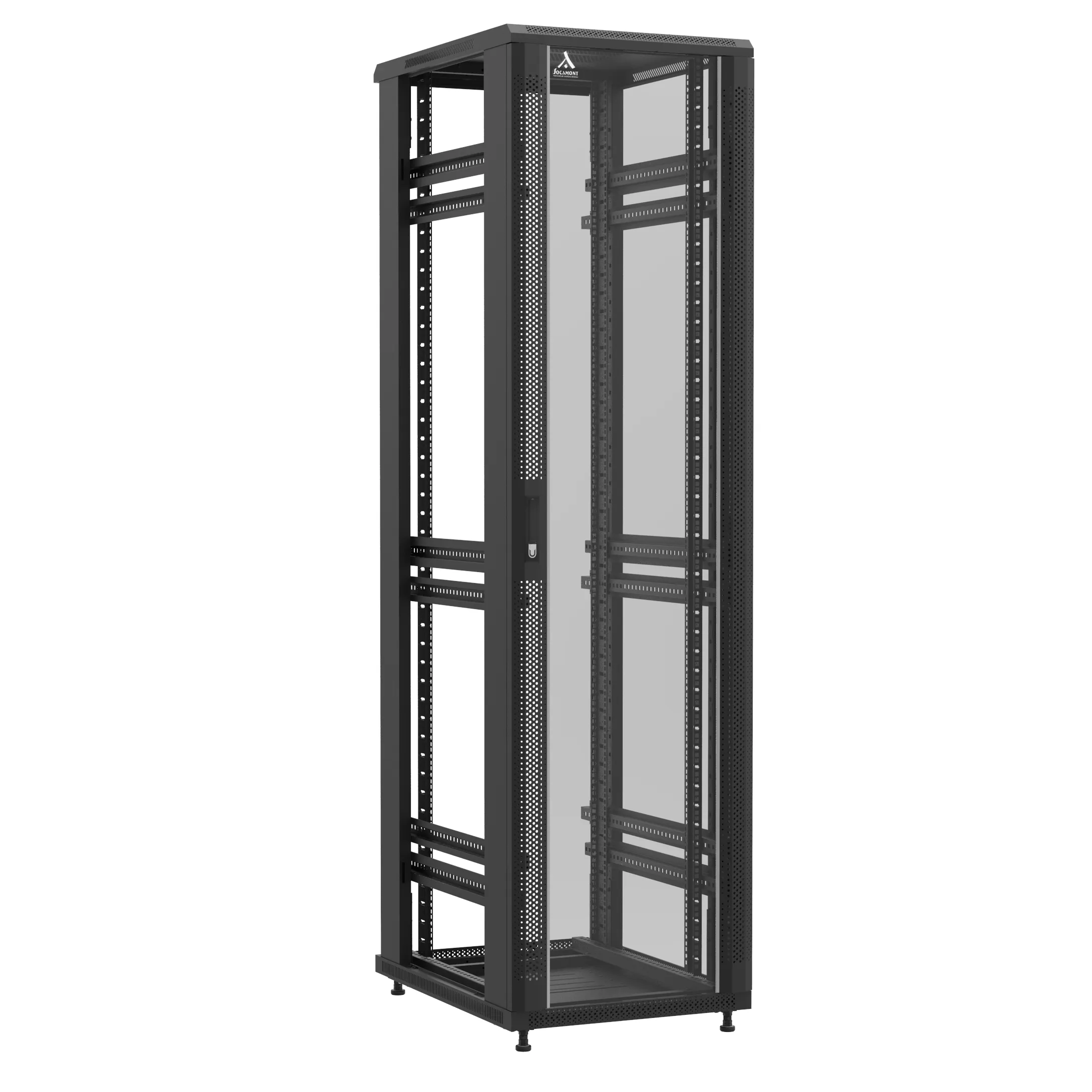 Baie en kit Ligne 1200 47U 600x800mm, porte avant : Simple Verre, porte arrière : Sans Porte, sans panneaux latéraux