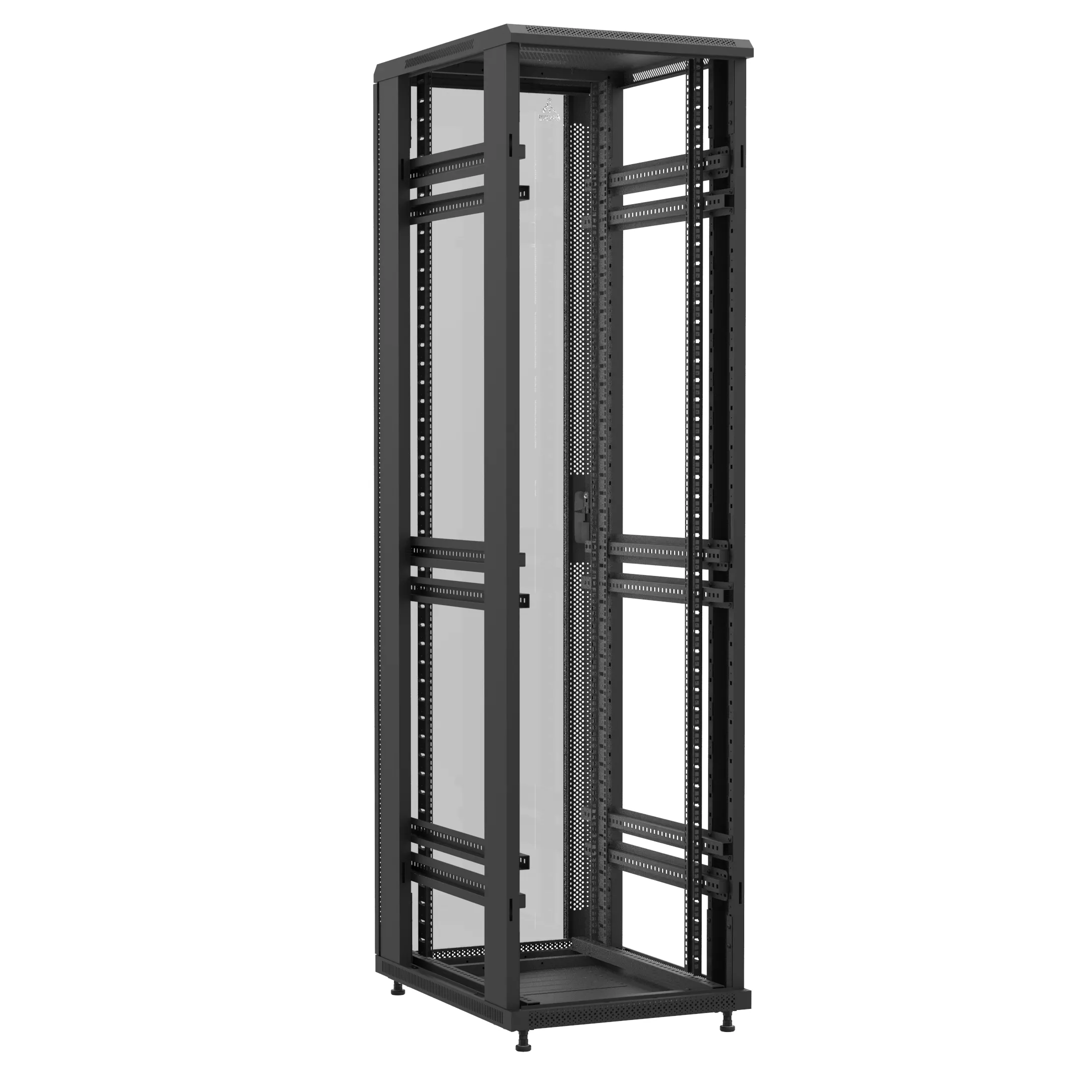 Baie en kit Ligne 1200 47U 600x800mm, porte avant : Sans Porte, porte arrière : Simple Verre, sans panneaux latéraux