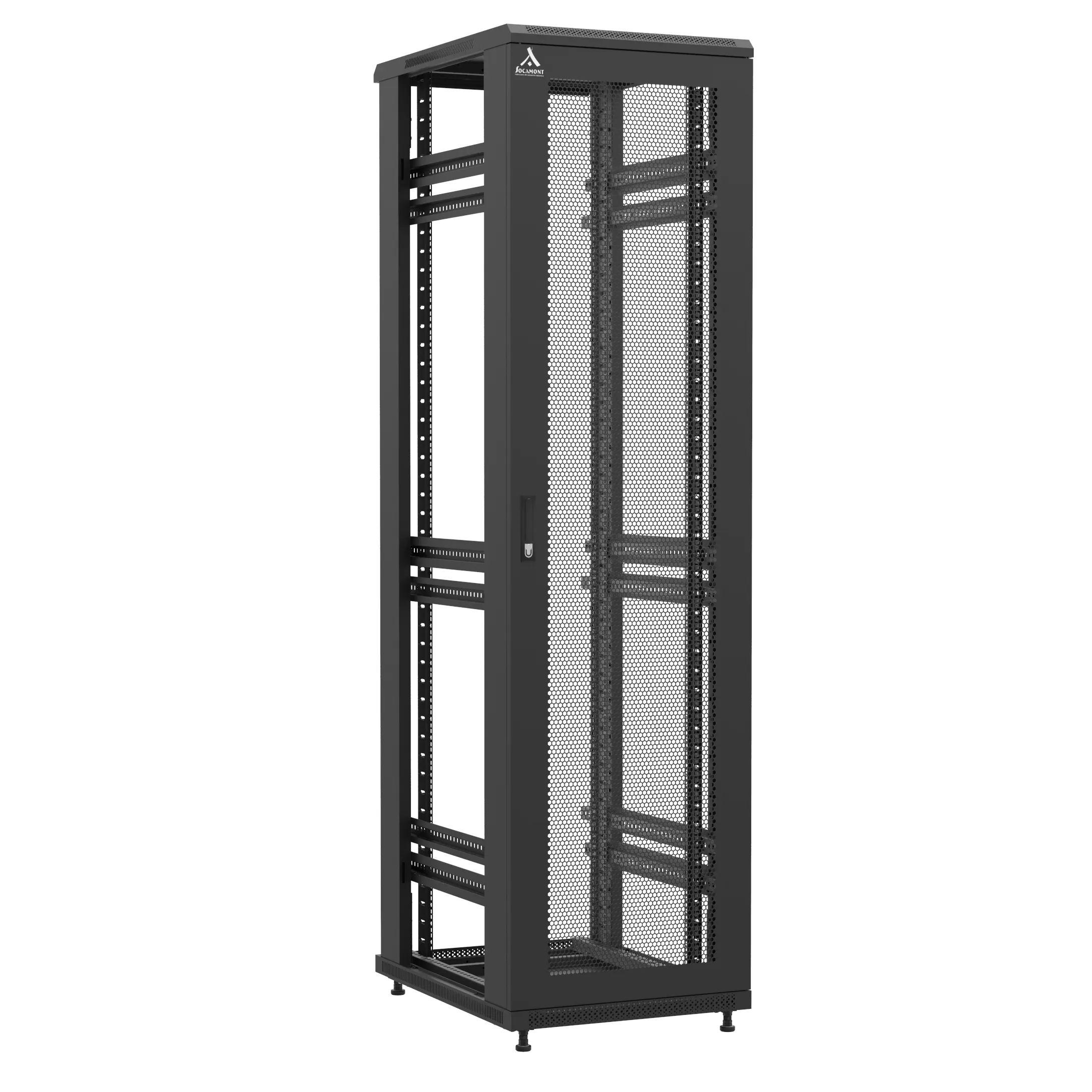 Baie montée Ligne 1200 47U 600x800mm, porte avant : Simple Nid d'Abeille, porte arrière : Sans Porte, sans panneaux latéraux
