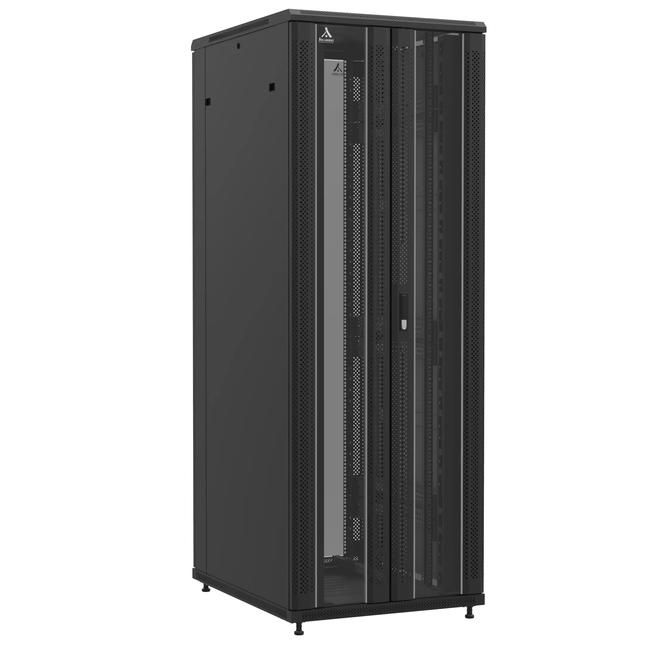 Baie en kit Ligne 1200 47U 800x1000mm, porte avant : Double Verre, porte arrière : Double Verre, avec panneaux latéraux