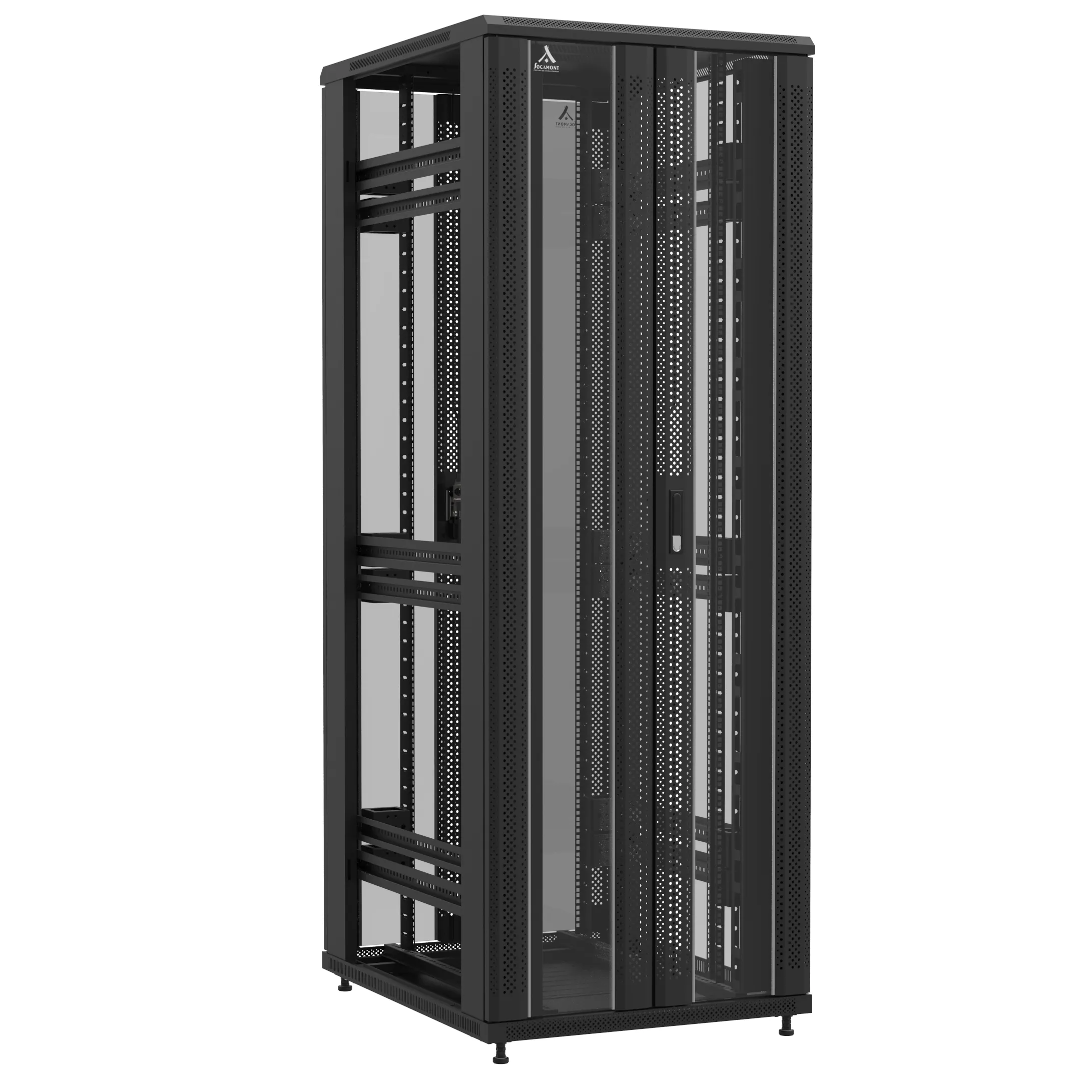 Baie en kit Ligne 1200 47U 800x1000mm, porte avant : Double Verre, porte arrière : Double Verre, sans panneaux latéraux