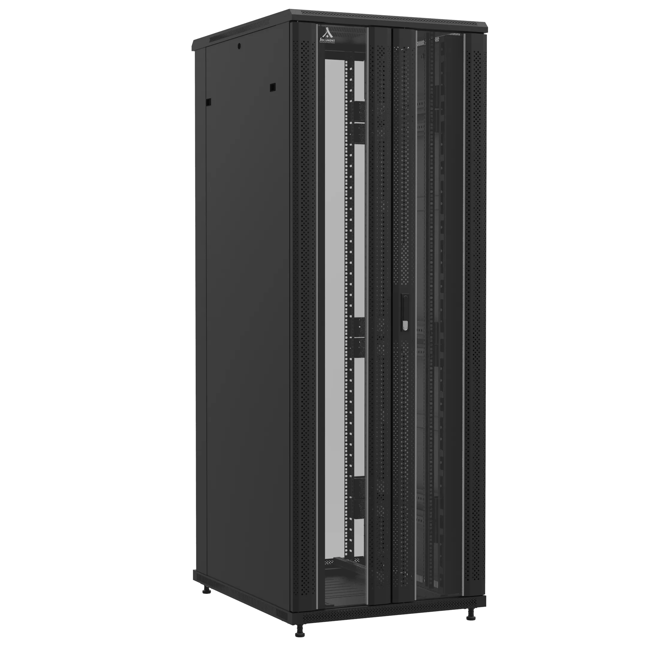 Baie en kit Ligne 1200 47U 800x1000mm, porte avant : Double Verre, porte arrière : Sans Porte, avec panneaux latéraux