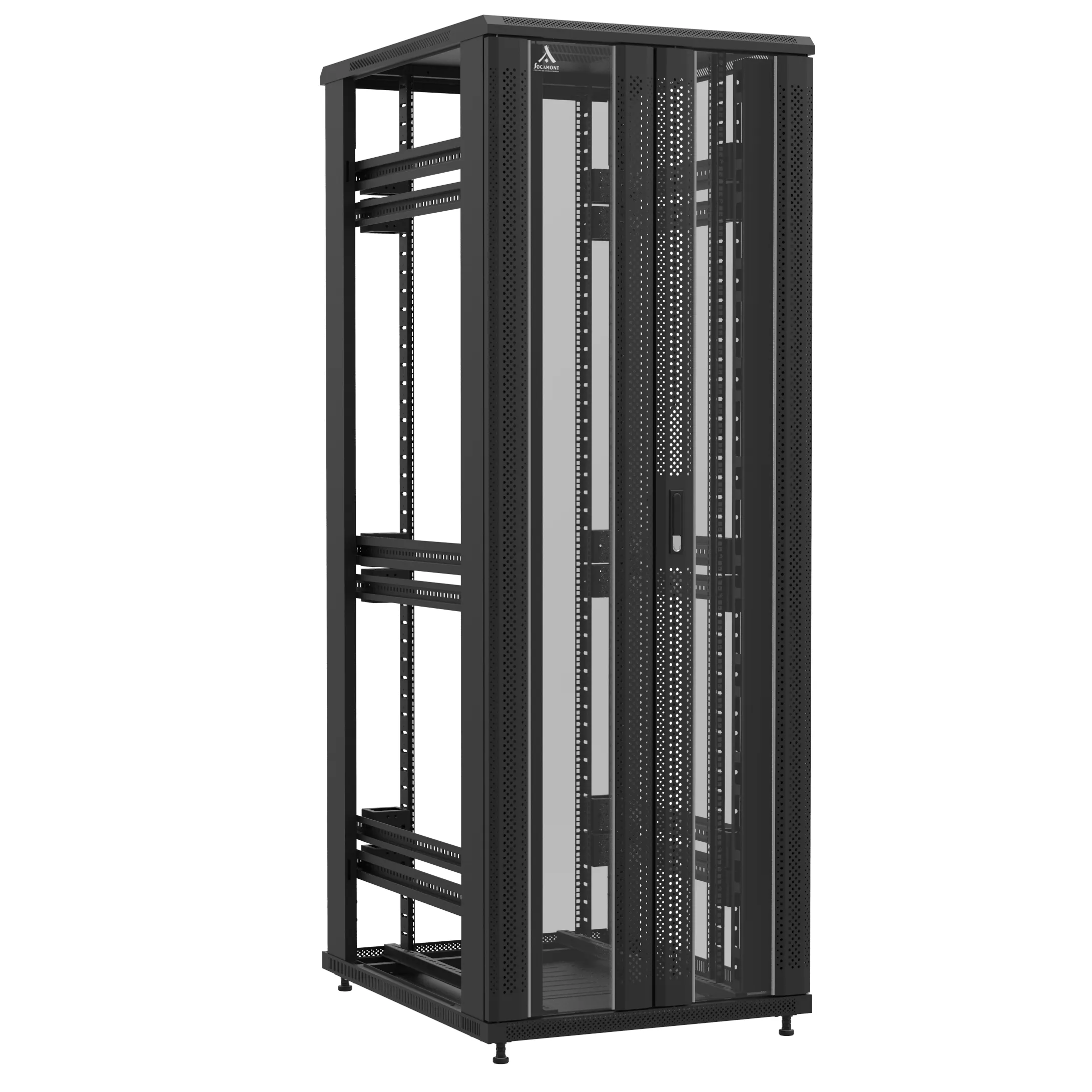 Baie en kit Ligne 1200 47U 800x1000mm, porte avant : Double Verre, porte arrière : Sans Porte, sans panneaux latéraux