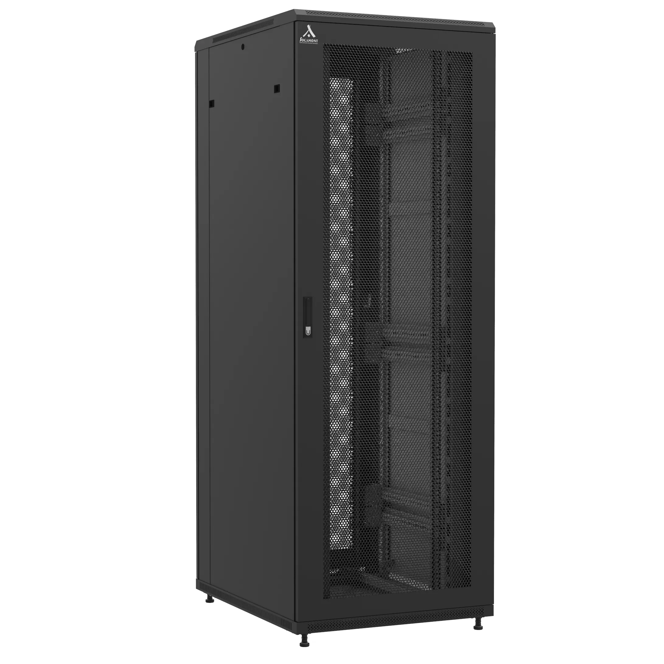 Baie en kit Ligne 1200 47U 800x1000mm, porte avant : Simple Nid d'Abeille, porte arrière : Simple Nid d'Abeille, avec panneaux latéraux