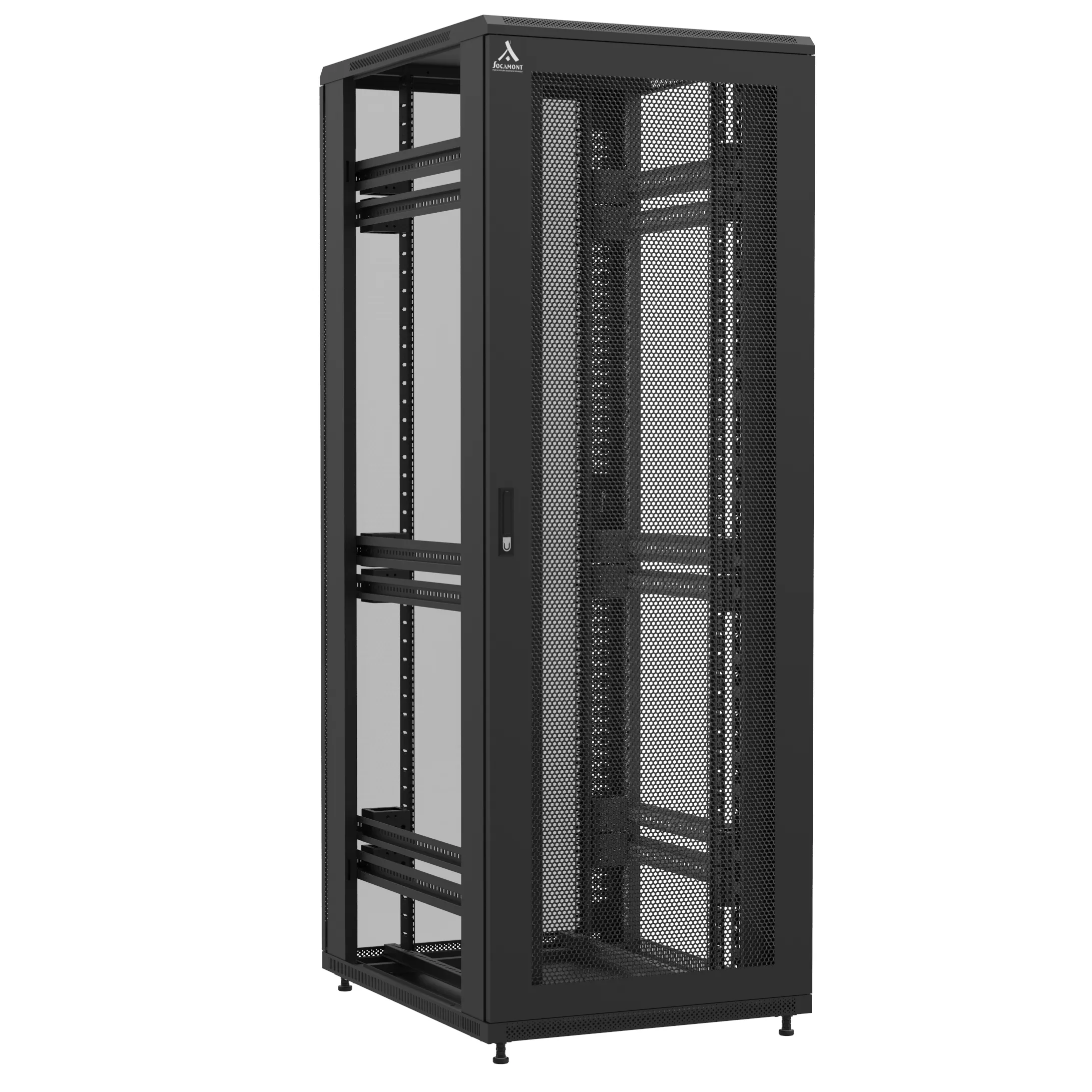 Baie en kit Ligne 1200 47U 800x1000mm, porte avant : Simple Nid d'Abeille, porte arrière : Simple Verre, sans panneaux latéraux