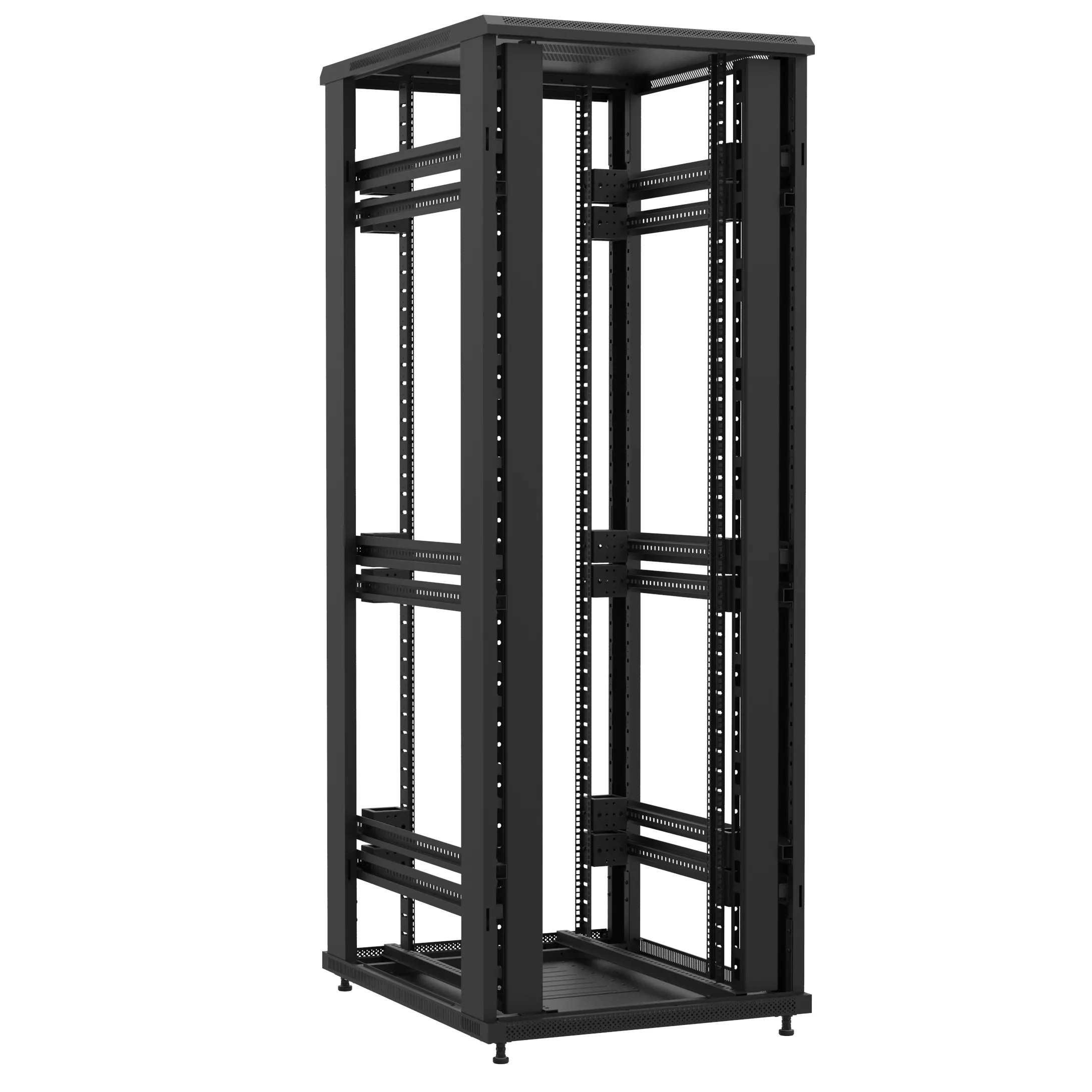 Baie en kit Ligne 1200 47U 800x1000mm, porte avant : Sans Porte, porte arrière : Sans Porte, sans panneaux latéraux