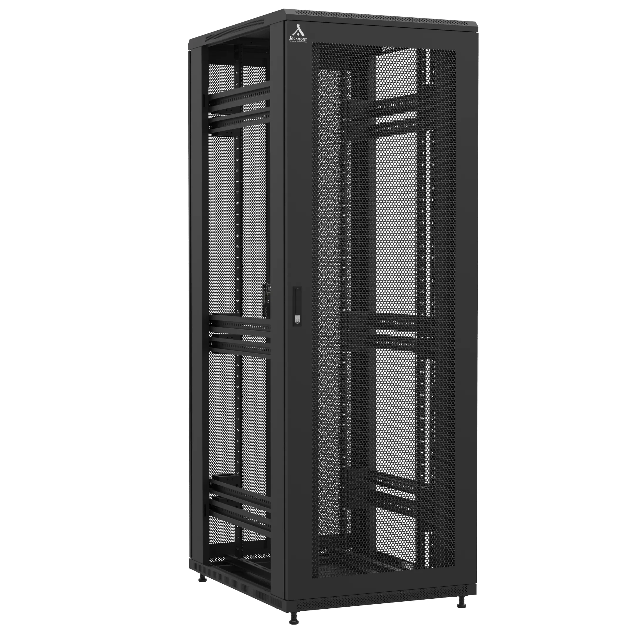 Baie montée Ligne 1200 47U 800x1000mm, porte avant : Simple Nid d'Abeille, porte arrière : Double Nid d'Abeille, sans panneaux latéraux