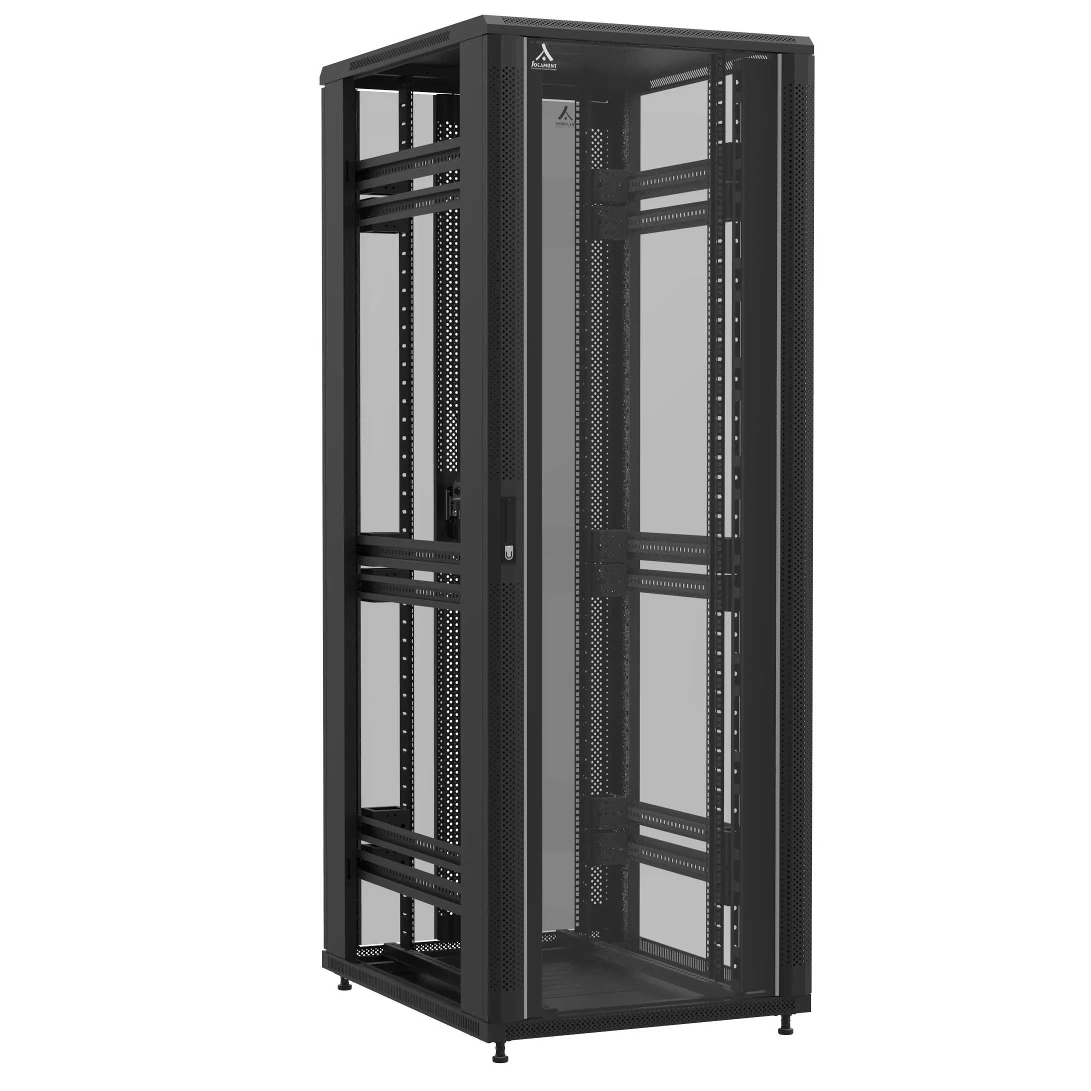 Baie montée Ligne 1200 47U 800x1000mm, porte avant : Simple Verre, porte arrière : Double Verre, sans panneaux latéraux