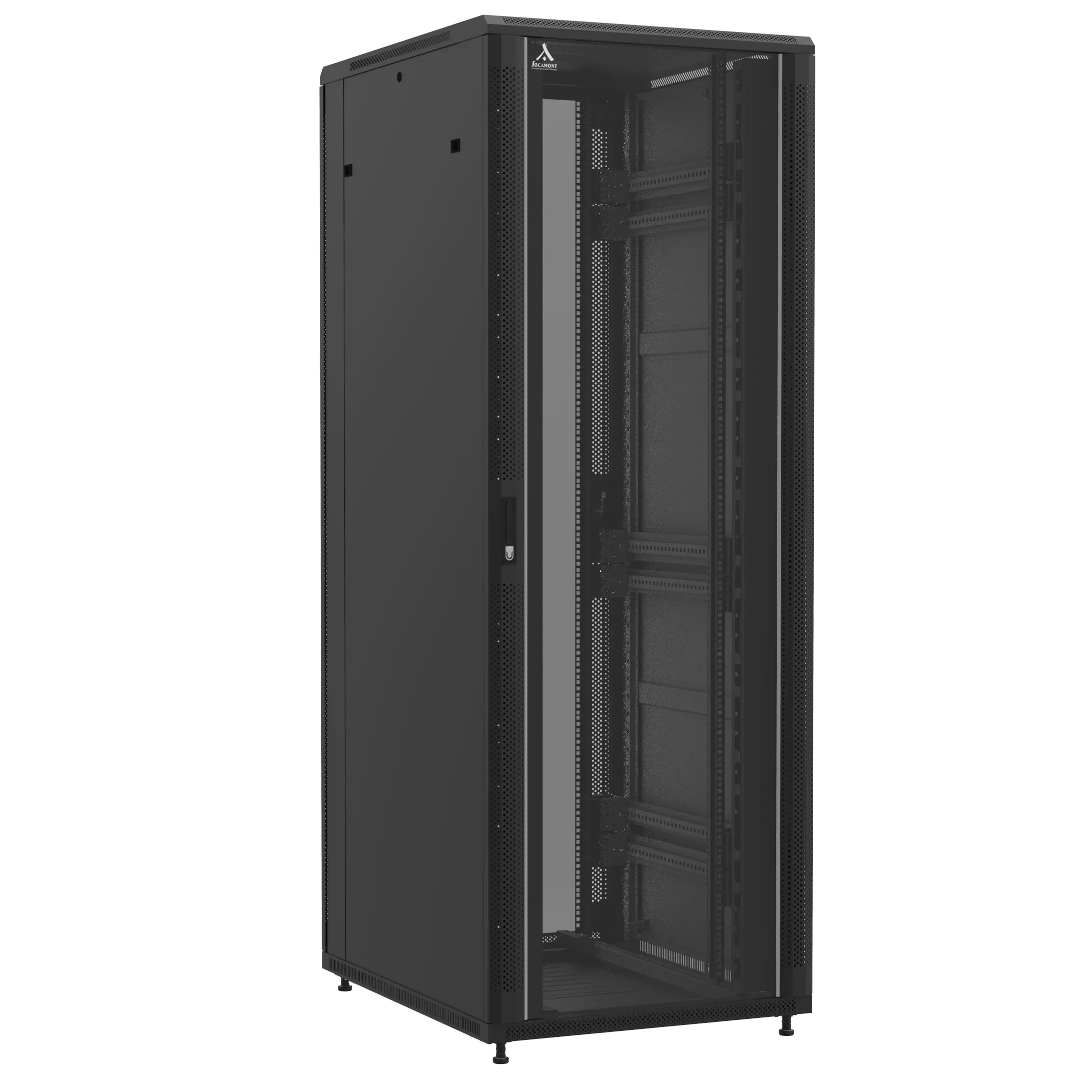 Baie montée Ligne 1200 47U 800x1000mm, porte avant : Simple Verre, porte arrière : Simple Verre, avec panneaux latéraux