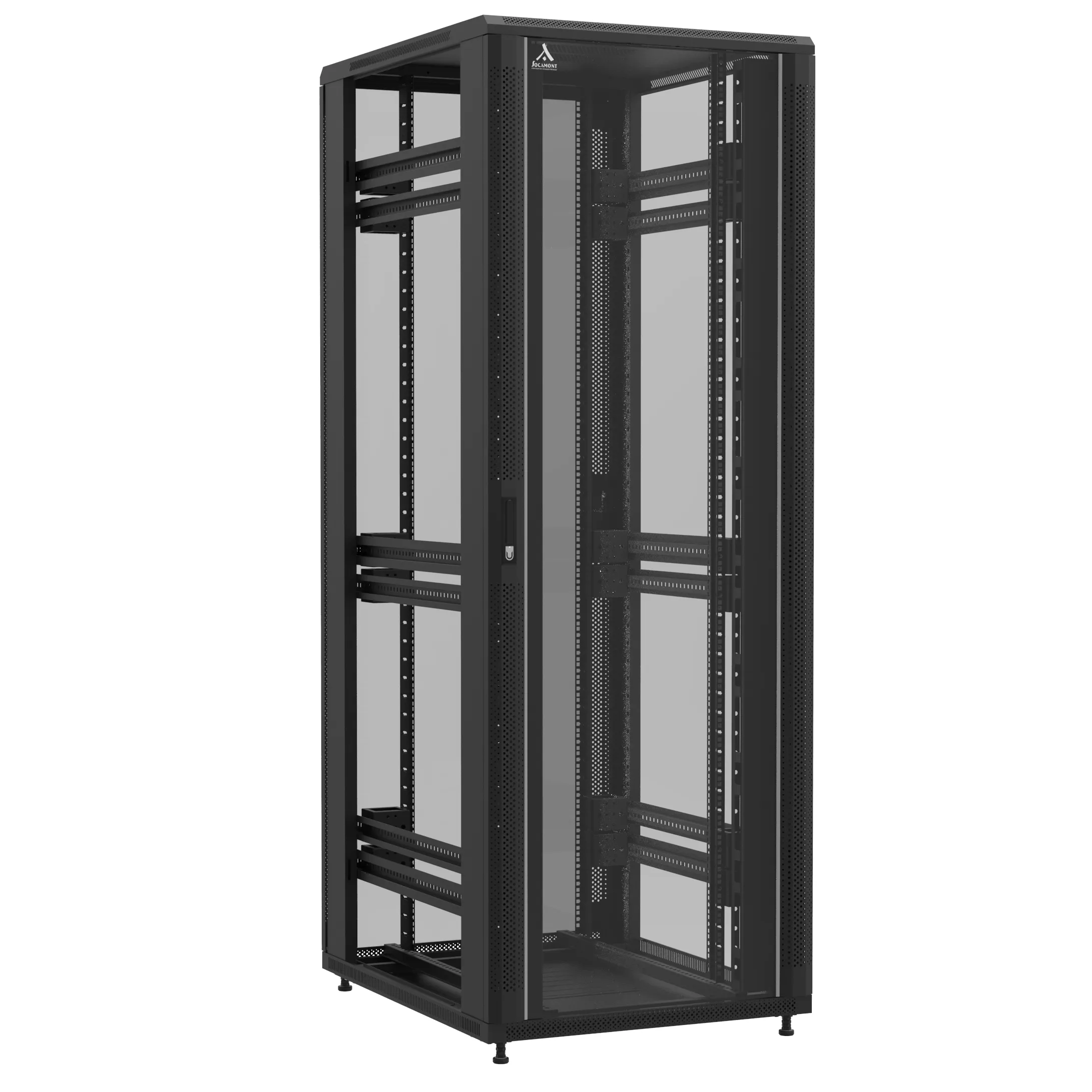 Baie montée Ligne 1200 47U 800x1000mm, porte avant : Simple Verre, porte arrière : Simple Verre, sans panneaux latéraux