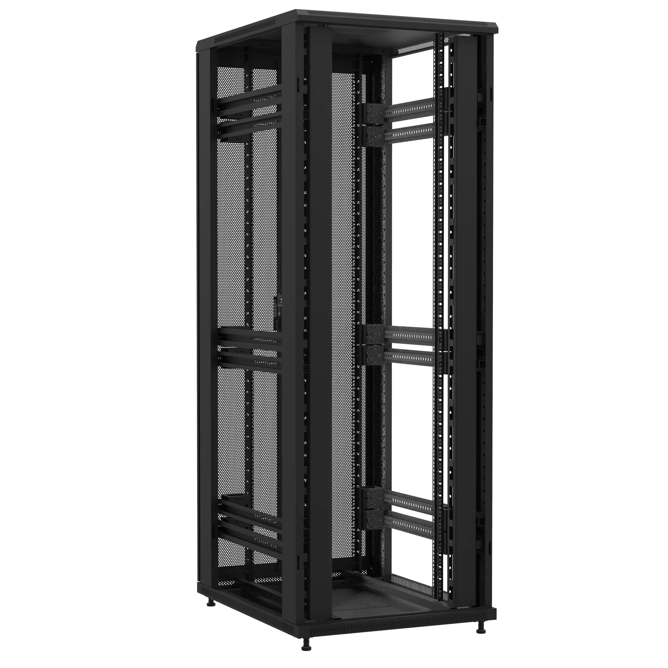 Baie montée Ligne 1200 47U 800x1000mm, porte avant : Sans Porte, porte arrière : Double Nid d'Abeille, sans panneaux latéraux