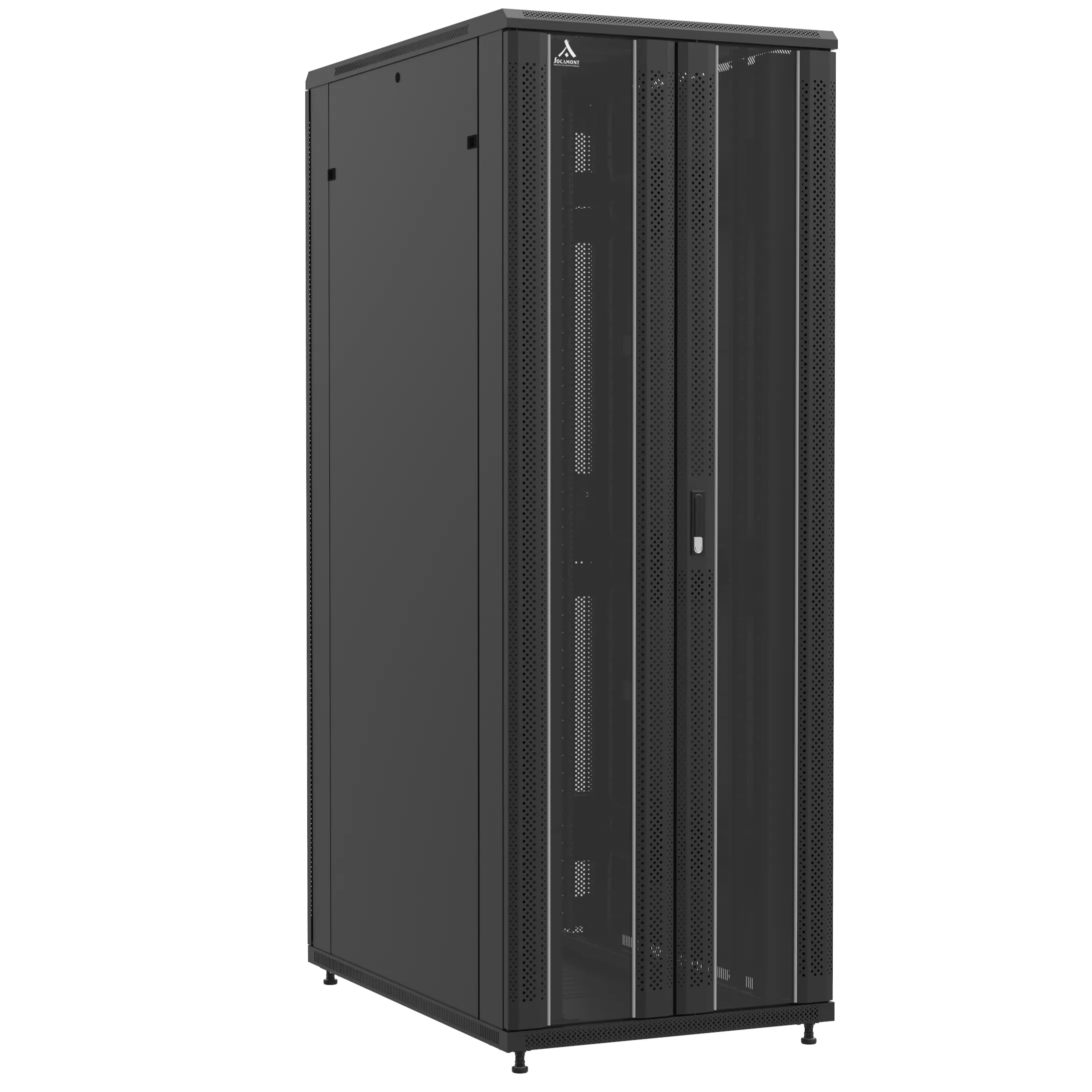 Baie en kit Ligne 1200 47U 800x1200mm, porte avant : Double Verre, porte arrière : Simple Verre, avec panneaux latéraux