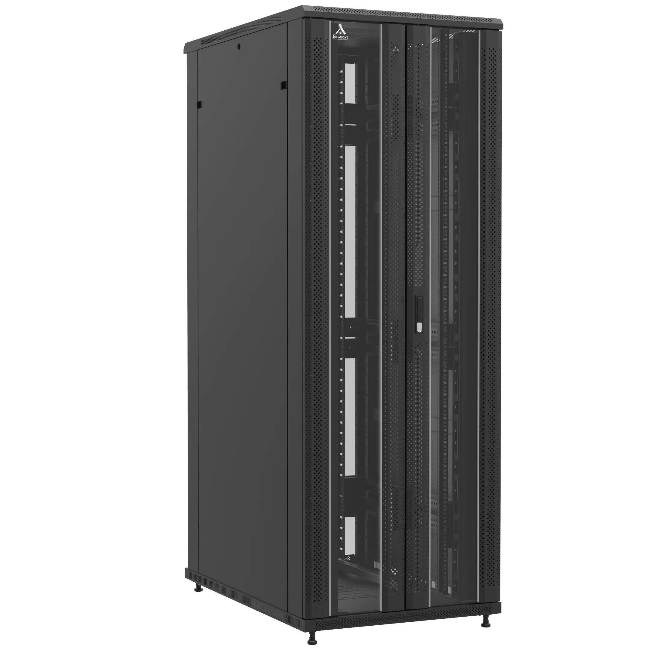 Baie en kit Ligne 1200 47U 800x1200mm, porte avant : Double Verre, porte arrière : Sans Porte, avec panneaux latéraux