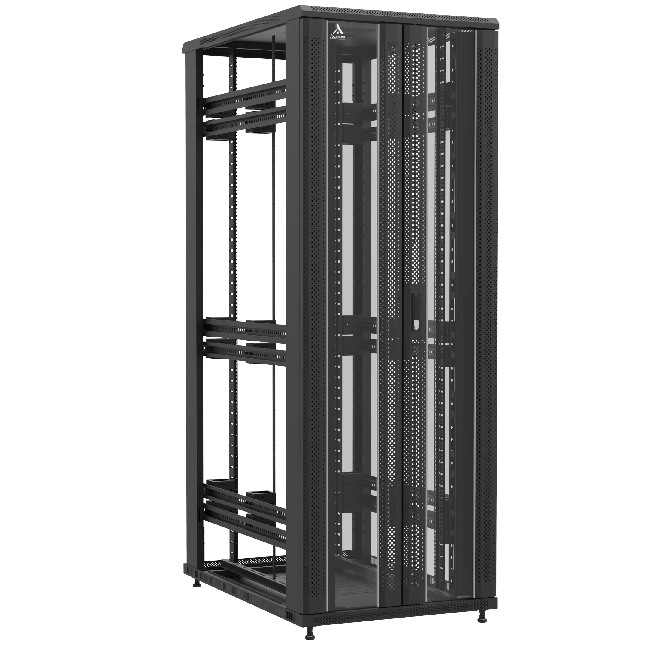 Baie en kit Ligne 1200 47U 800x1200mm, porte avant : Double Verre, porte arrière : Sans Porte, sans panneaux latéraux