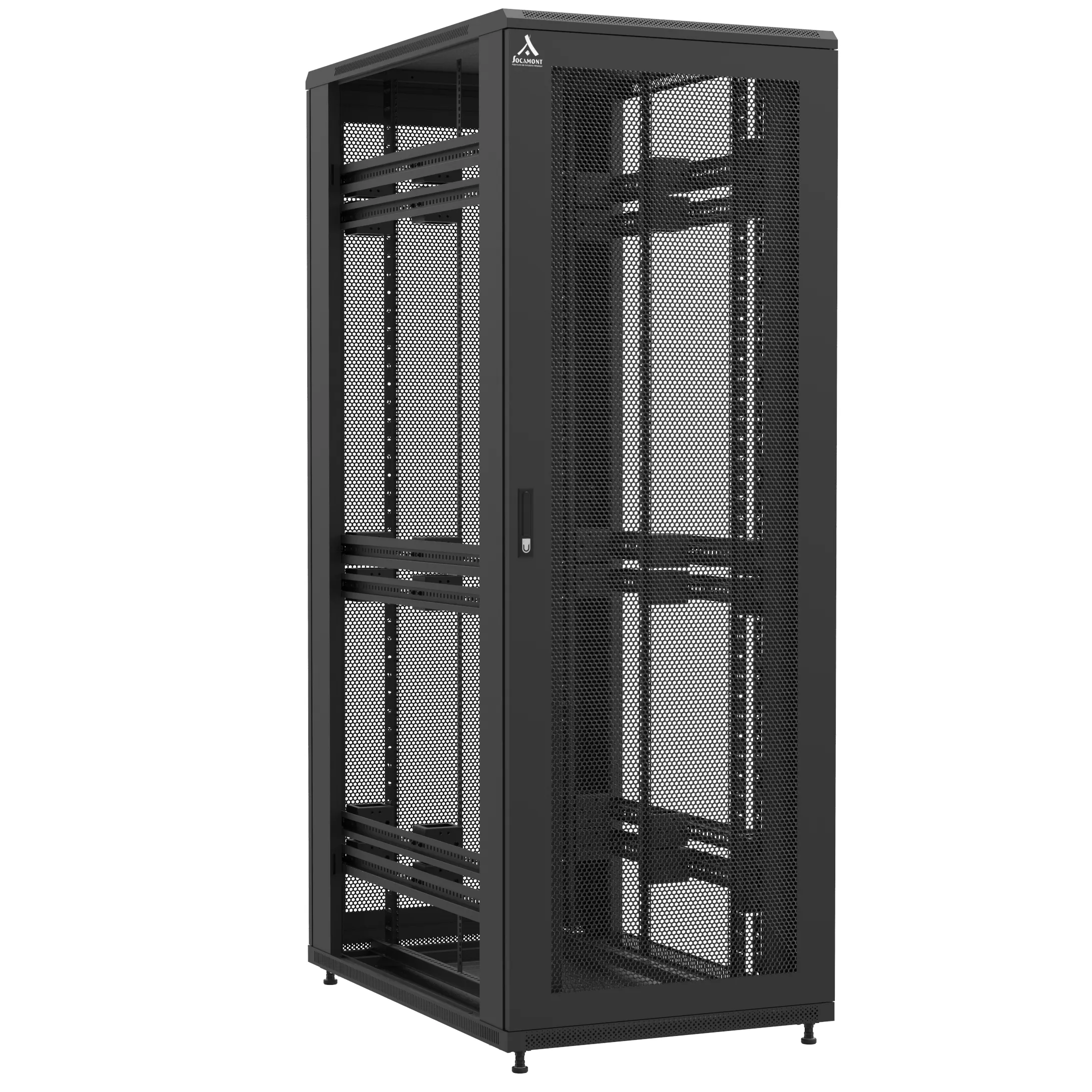 Baie en kit Ligne 1200 47U 800x1200mm, porte avant : Simple Nid d'Abeille, porte arrière : Simple Nid d'Abeille, sans panneaux latéraux