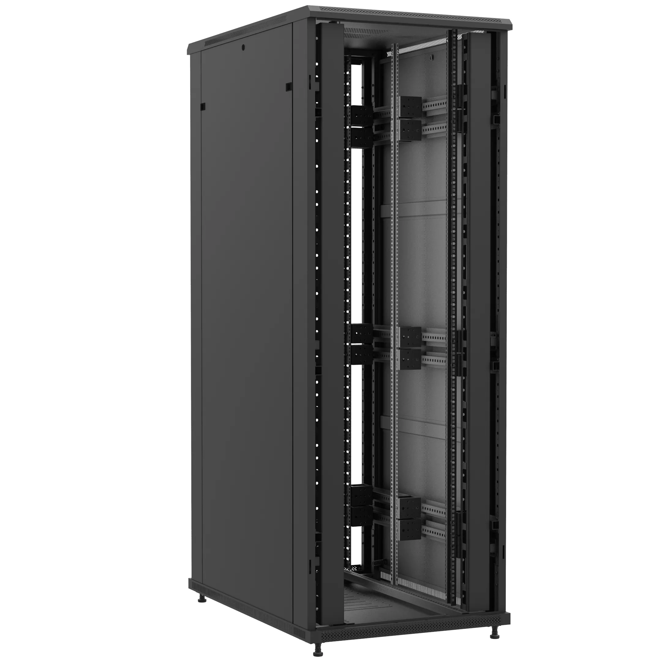 Baie en kit Ligne 1200 47U 800x1200mm, porte avant : Sans Porte, porte arrière : Sans Porte, avec panneaux latéraux