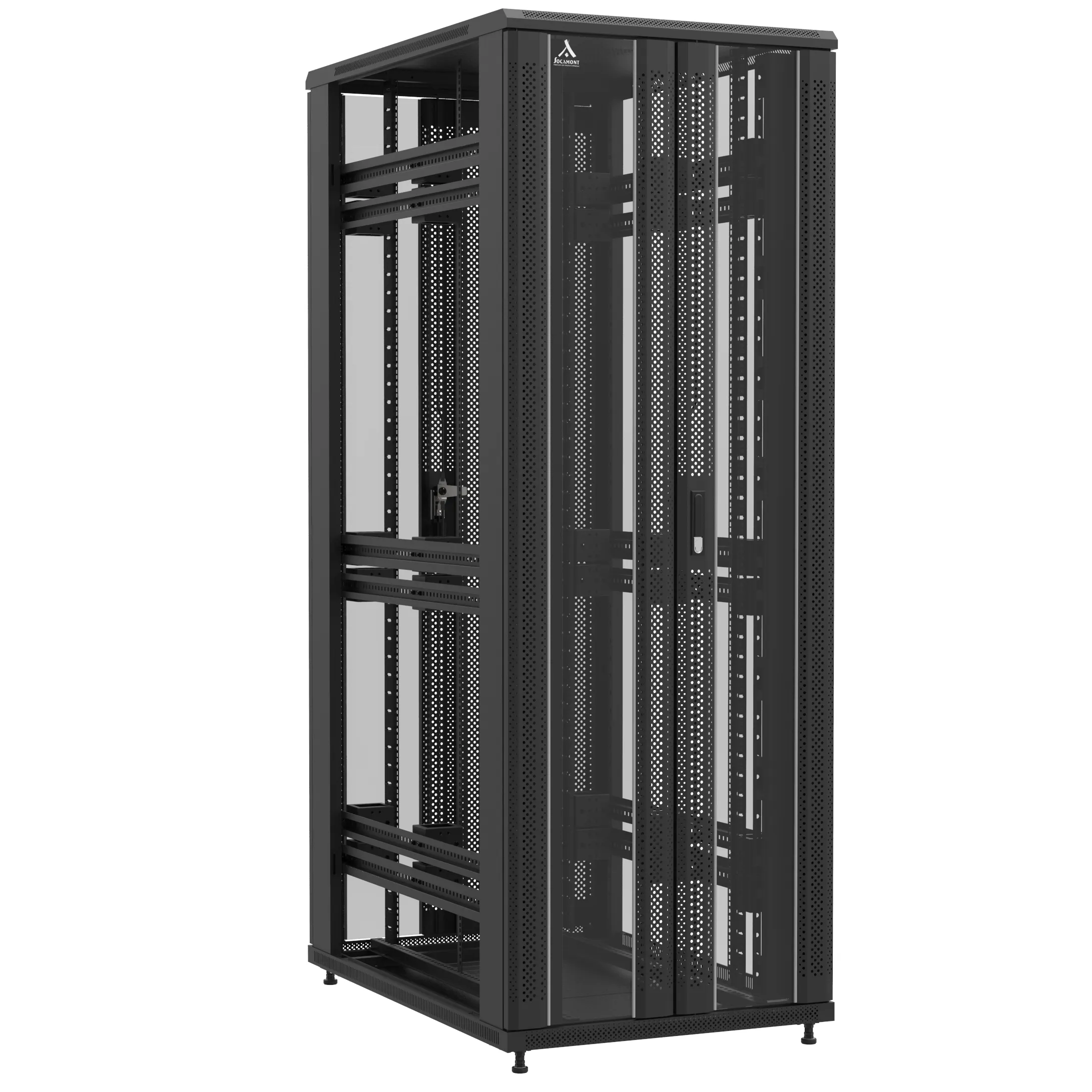 Baie montée Ligne 1200 47U 800x1200mm, porte avant : Double Verre, porte arrière : Double Verre, sans panneaux latéraux